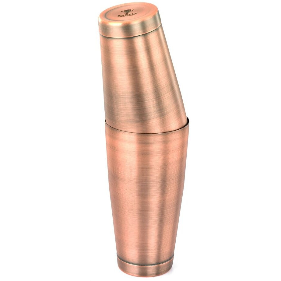 Barfly Cocktail Tin  Set (18 Oz And 28 Oz)  Antique Copper