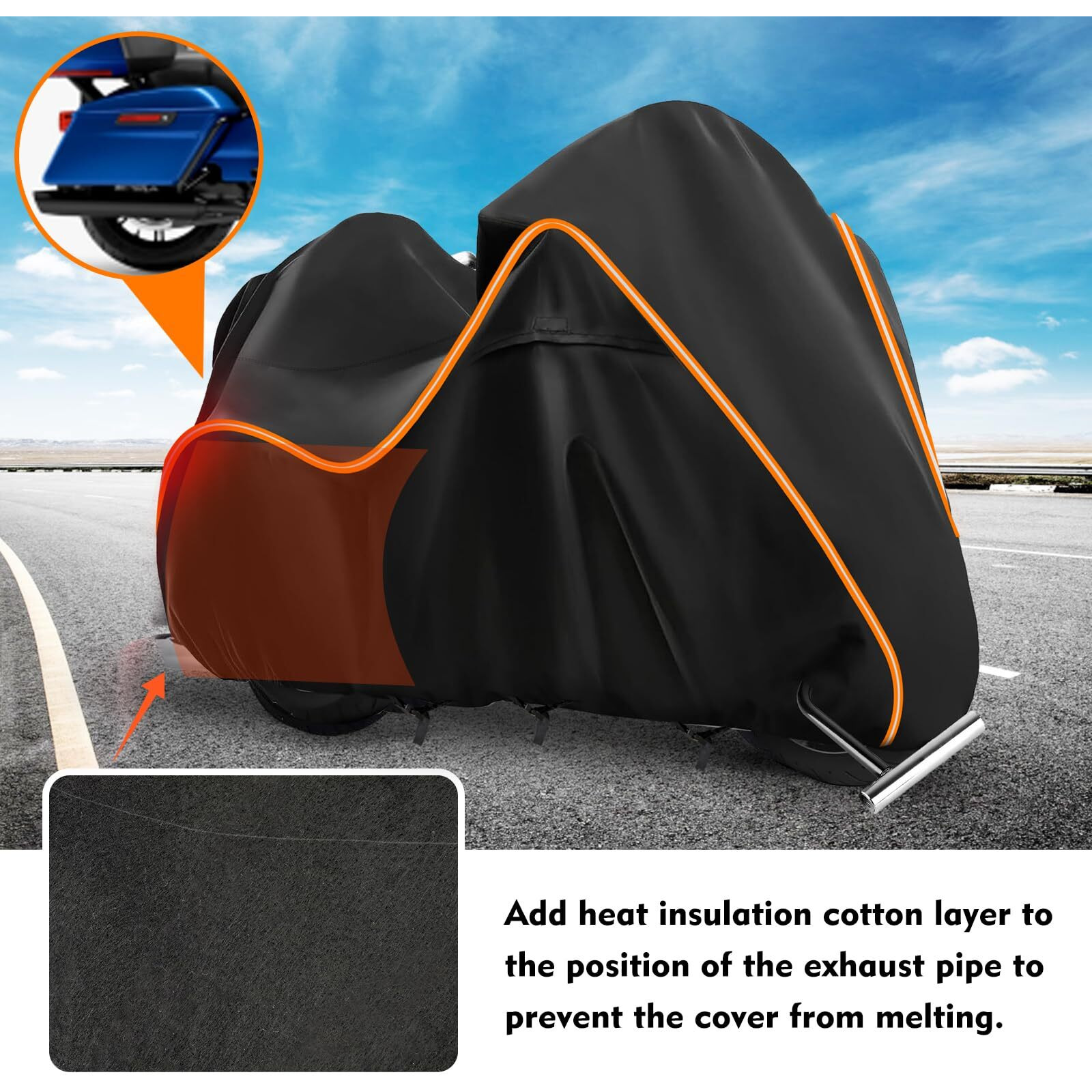 420D Motorcycle Cover For Ultra Limited Road Glide Limited Gold Wing Road Master Outdoor Bike Cover Windproof Heavy Duty Waterproof Protection Fits Up To Motorcycles With Top Box And Side Boxes