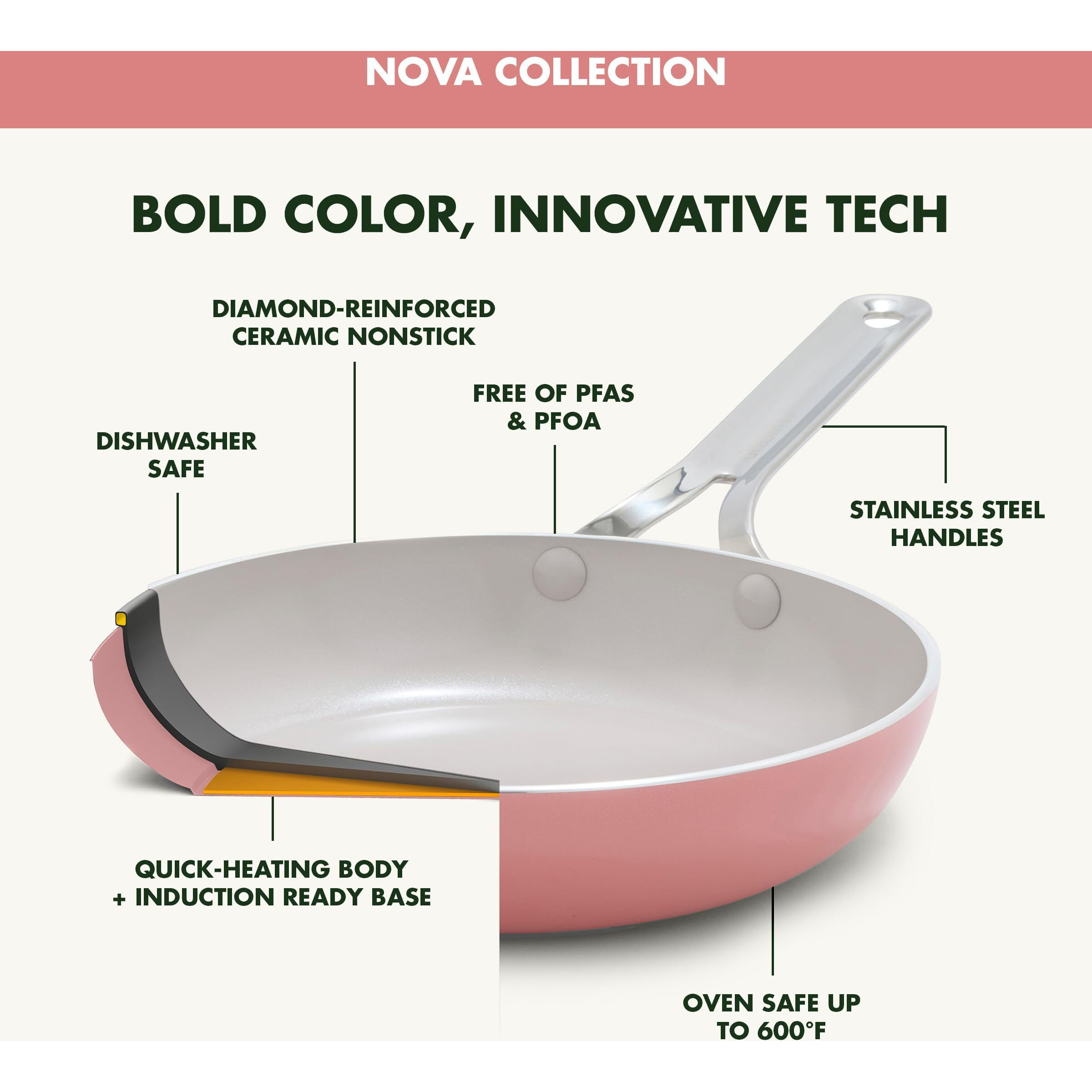 Greenpan Nova 8  & 10  2 Piece Frying Pan Skillet Set  Oprahs Favorite Things 2024  Induction Suitable Pfas-Free Nontoxic Ceramic Nonstick  Dishwasher & Oven Safe  Quick Even Heating  Coral