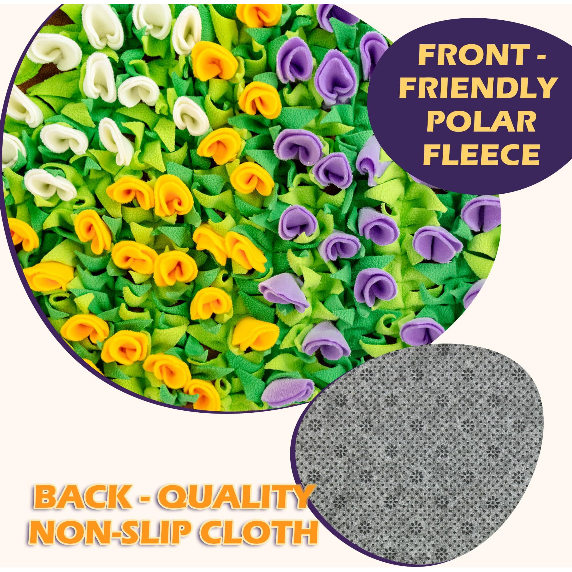 Mhttec Snuffle Mat For Dogs Tulip Sniffing Mats For Puppy 23.62"" X 15.75"" Nosework Feeding Mat Polar Fleece Interactive Dog Slow Feeder For Smell Training And Slow Eating 1Pc