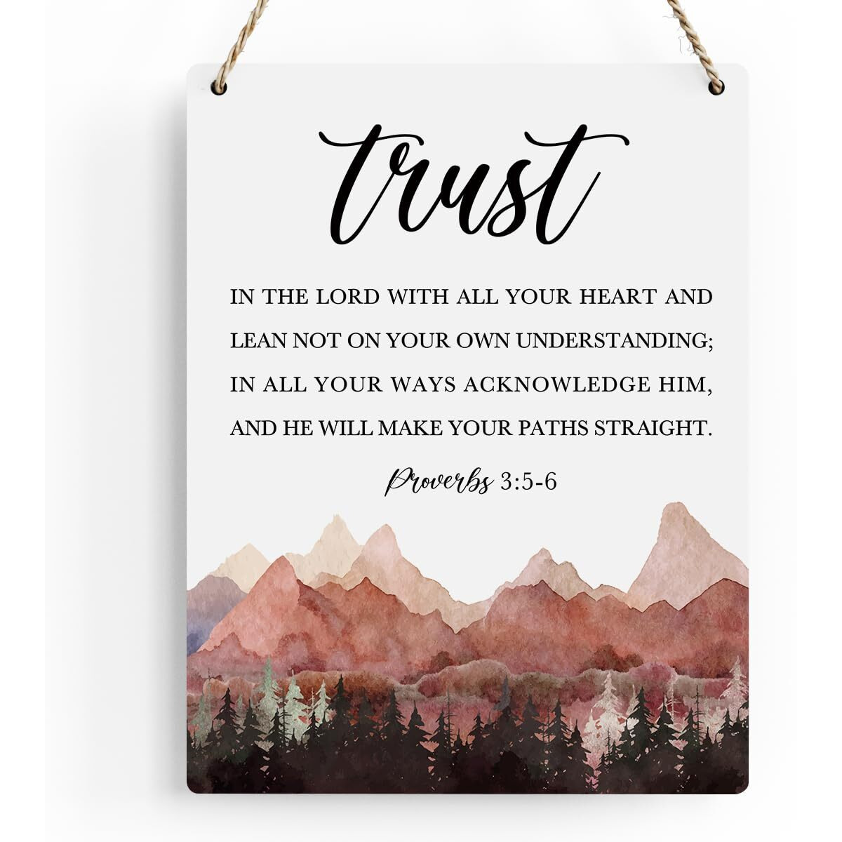 Proverbs 35-6 Christian Wall Decor Inspirational Decor Christian Gifts Bible Verse Wall Art Scripture Wooden Hanging Sign For Modern Home Office Bathroom Bedroom Wall Art Decoration 8 X 10 Inches