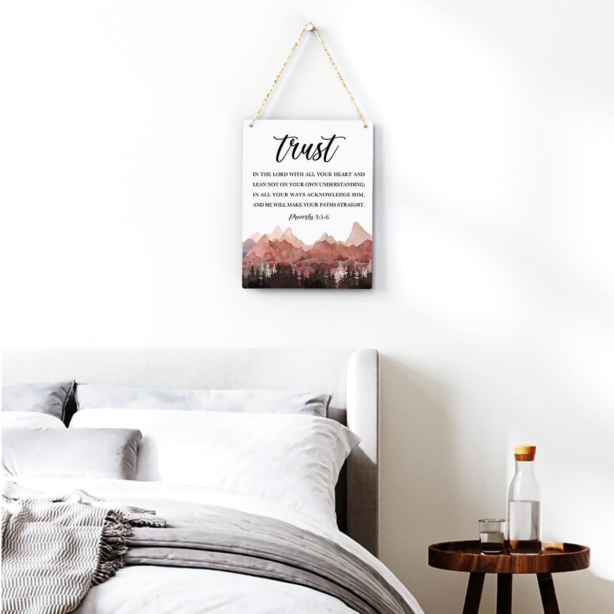 Proverbs 35-6 Christian Wall Decor Inspirational Decor Christian Gifts Bible Verse Wall Art Scripture Wooden Hanging Sign For Modern Home Office Bathroom Bedroom Wall Art Decoration 8 X 10 Inches