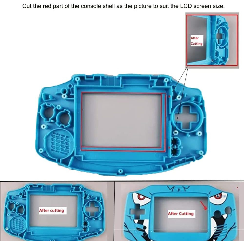 Hispeedido 3.2 Inch Backlight Lcd Backlit V2 Ips Screen 10 Brightness Adjustable 5 In 1 Repair Upgraded Custom Mod Kits Compatible For Game Boy Advance Gba  Need Trim The Original Shell