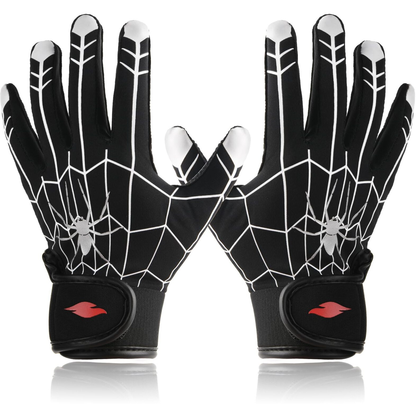 Rspgo Kids Baseball & Softball Batting Gloves For Youth Boys With Stretch Fit  Spider Black M/L