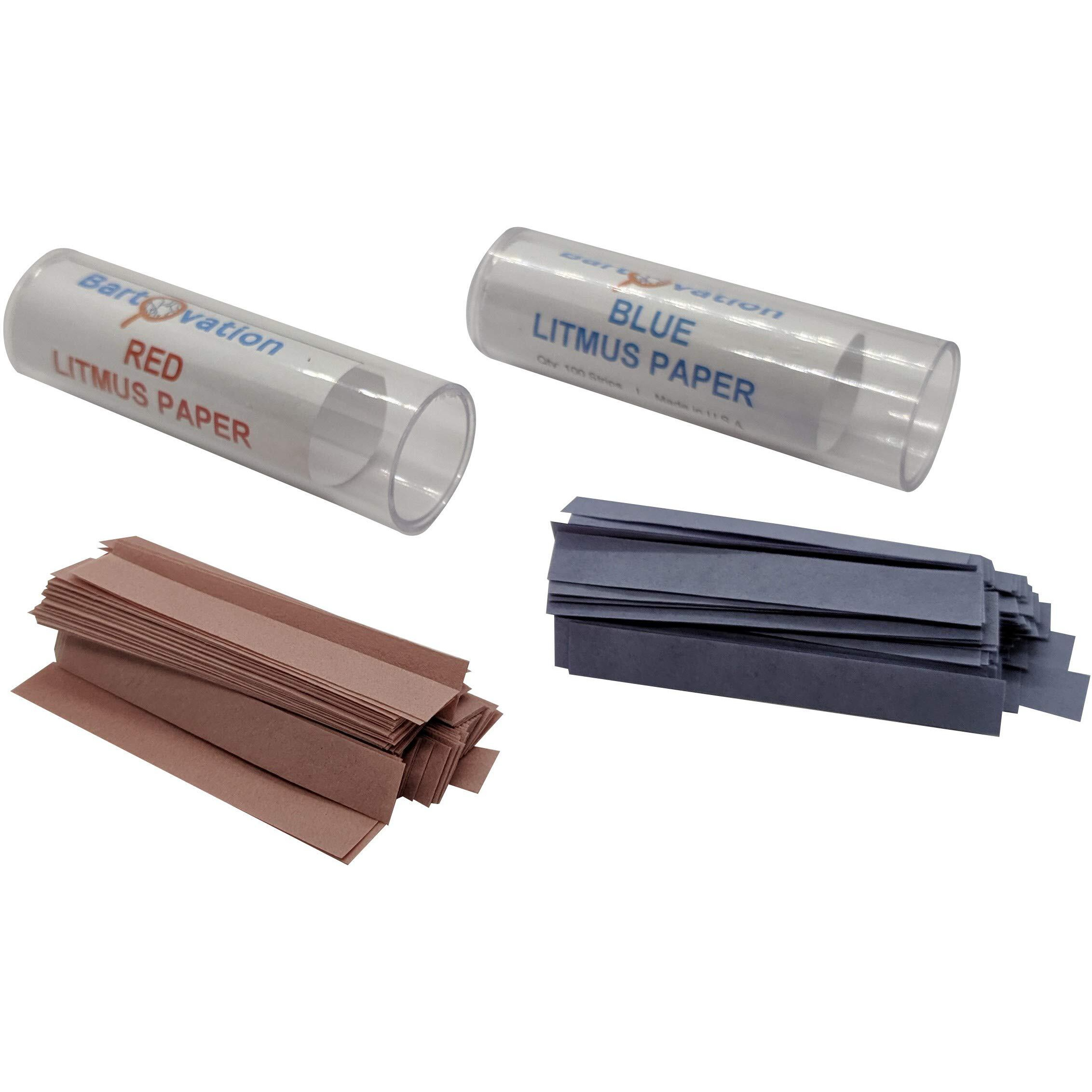 Bartovation Red & Blue Litmus Paper Acid/Base Indicator Strips Combo Pack With 200 Strips