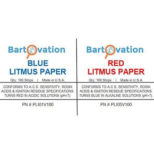 Bartovation Red & Blue Litmus Paper Acid/Base Indicator Strips Combo Pack With 200 Strips