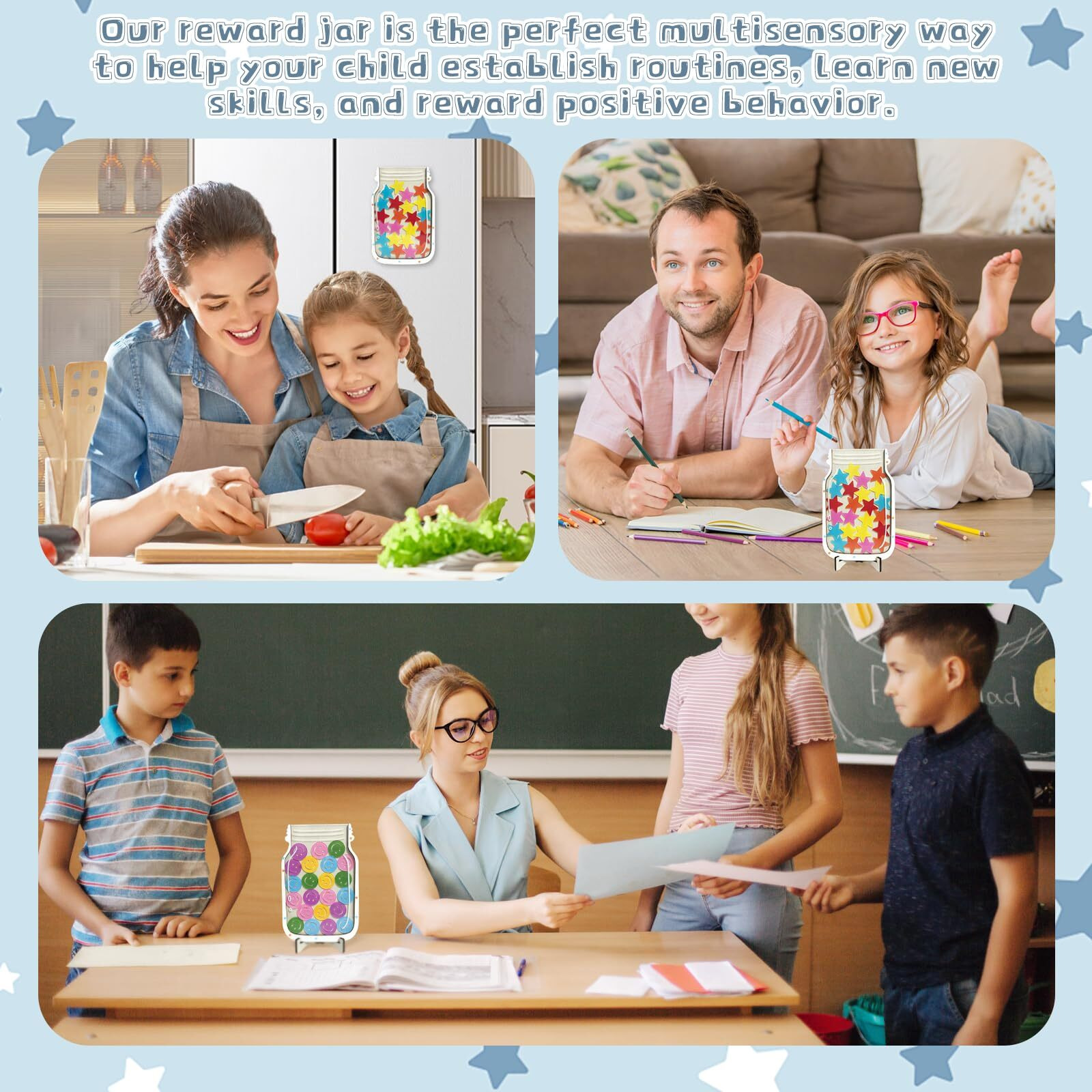 2 Pack Magnetic Reward Jar Star And Smiley Face Reward Jar Star Jar Reward System For Kids Good Behavior Home Classroom Responsibility Routine Training Tool For Boys Girls