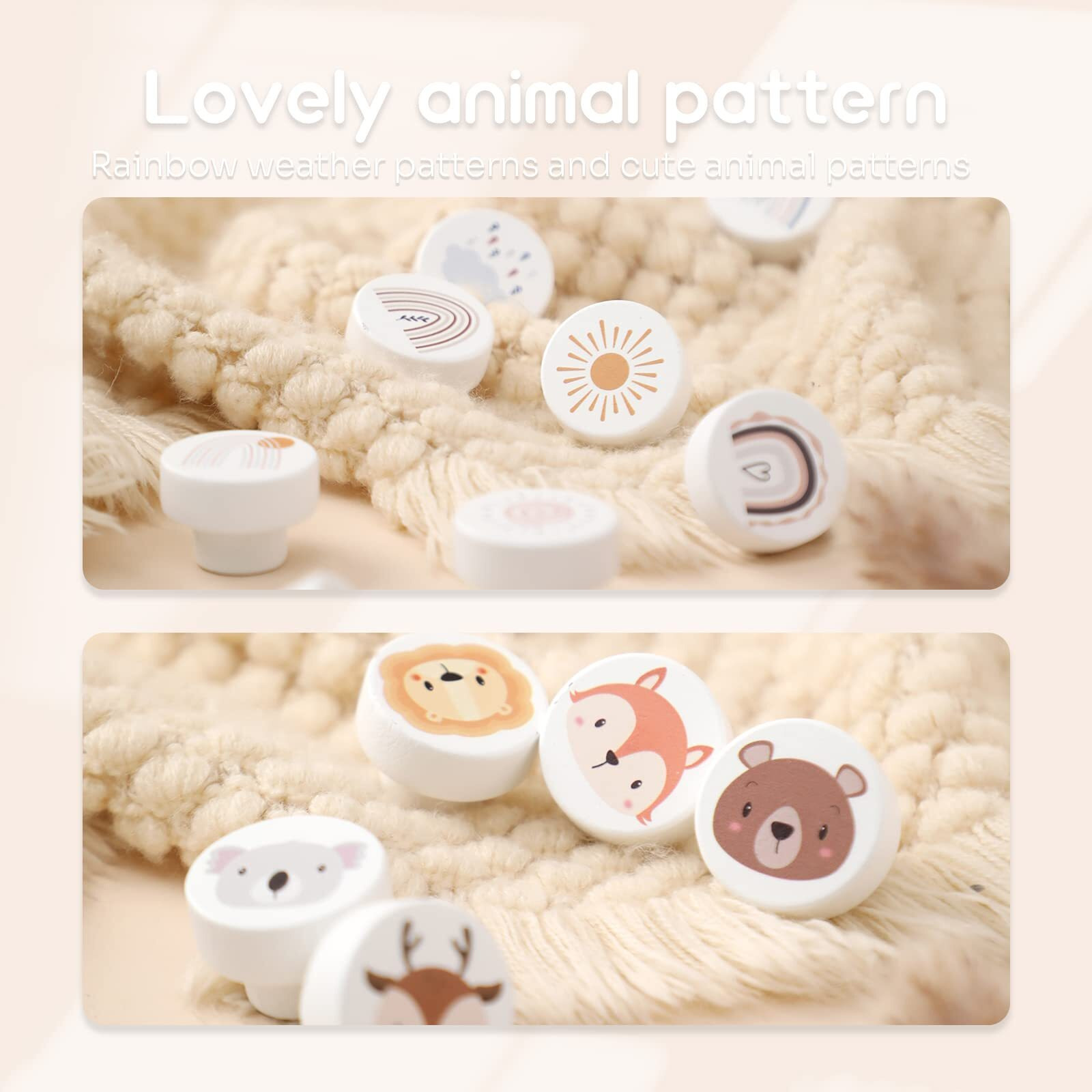 Wooden Dinosaur Cabinet Knobs Decorative Wood Dresser Knobs With Screws Nursery Dresser Knobs For Kids Girls Boys Furniture Knobs Nursery Drawer Handles For Decor (12 Pack)