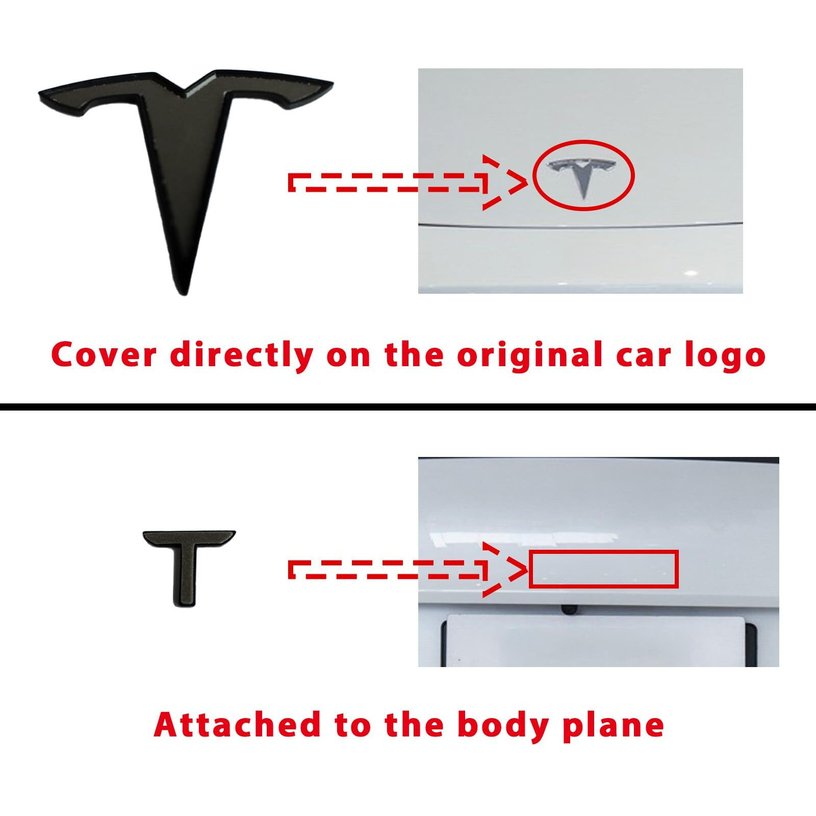2025 Model 3 Front Logo Cover For Tesla Model 3 2024 Highland Abs Front Logo Sticker Matte Black