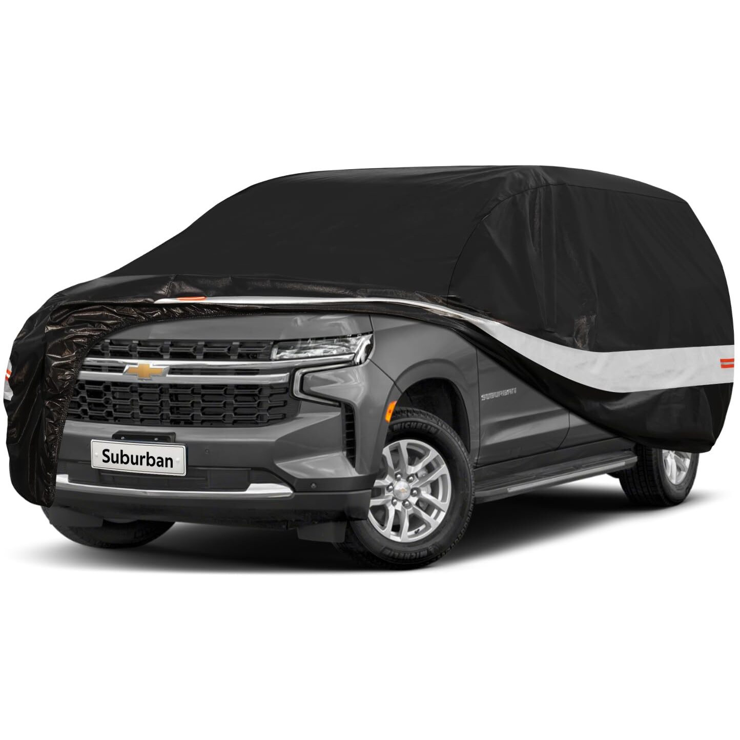 Holthly 10 Layers Suv Car Cover Custom Fit For Chevrolet Chevy Suburban (1973-2024) Waterproof All Weather For Automobiles  Outdoor Full Cover Sun Uv Rain Protection With Cotton.Black