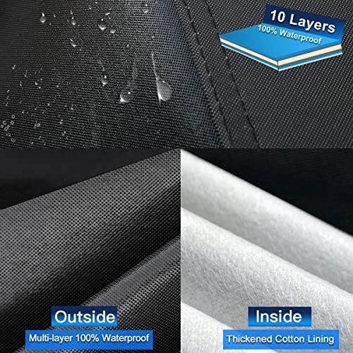 Holthly 10 Layers Suv Car Cover Custom Fit For Chevrolet Chevy Suburban (1973-2024) Waterproof All Weather For Automobiles  Outdoor Full Cover Sun Uv Rain Protection With Cotton.Black