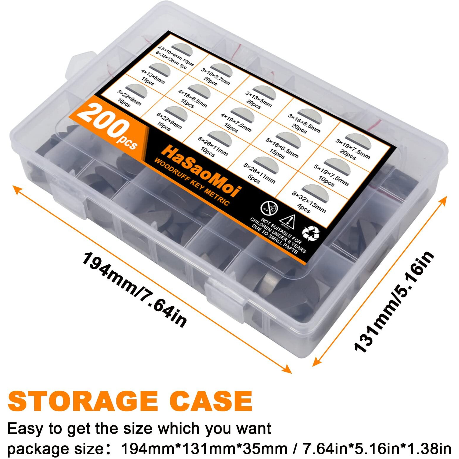 530Pcs Metric Woodruff Key Assortment Kit With 37 Sizes  Include 240Pcs Woodruff Half Moon Key  290Pcs Stainless Steel Round Ended Feather Key For Fasteners Mechanical Industry Crankshaft