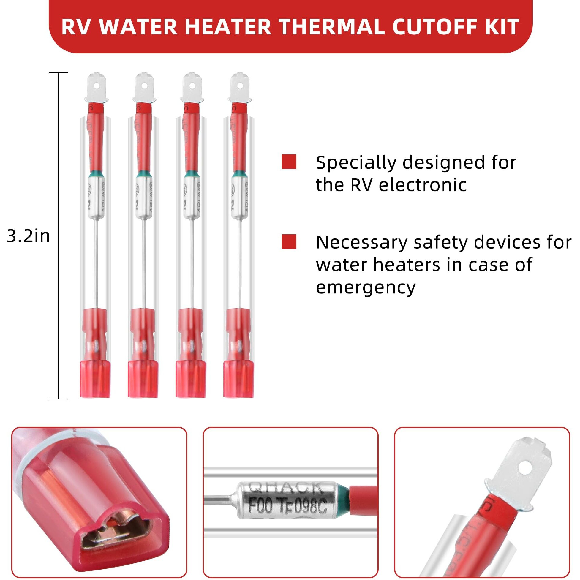 Ami Parts Rv Water Heater Thermal Cutoff Kit - Rv Atwood 93866 Water Heater Cutoff Replacement Models  Gch6-4E Gch6-6E G6A-7E G6A-8E Gc6Aa-9E Gch10A-2E G610-3E Water Heater Thermal Cut-Off Kit(4+2)