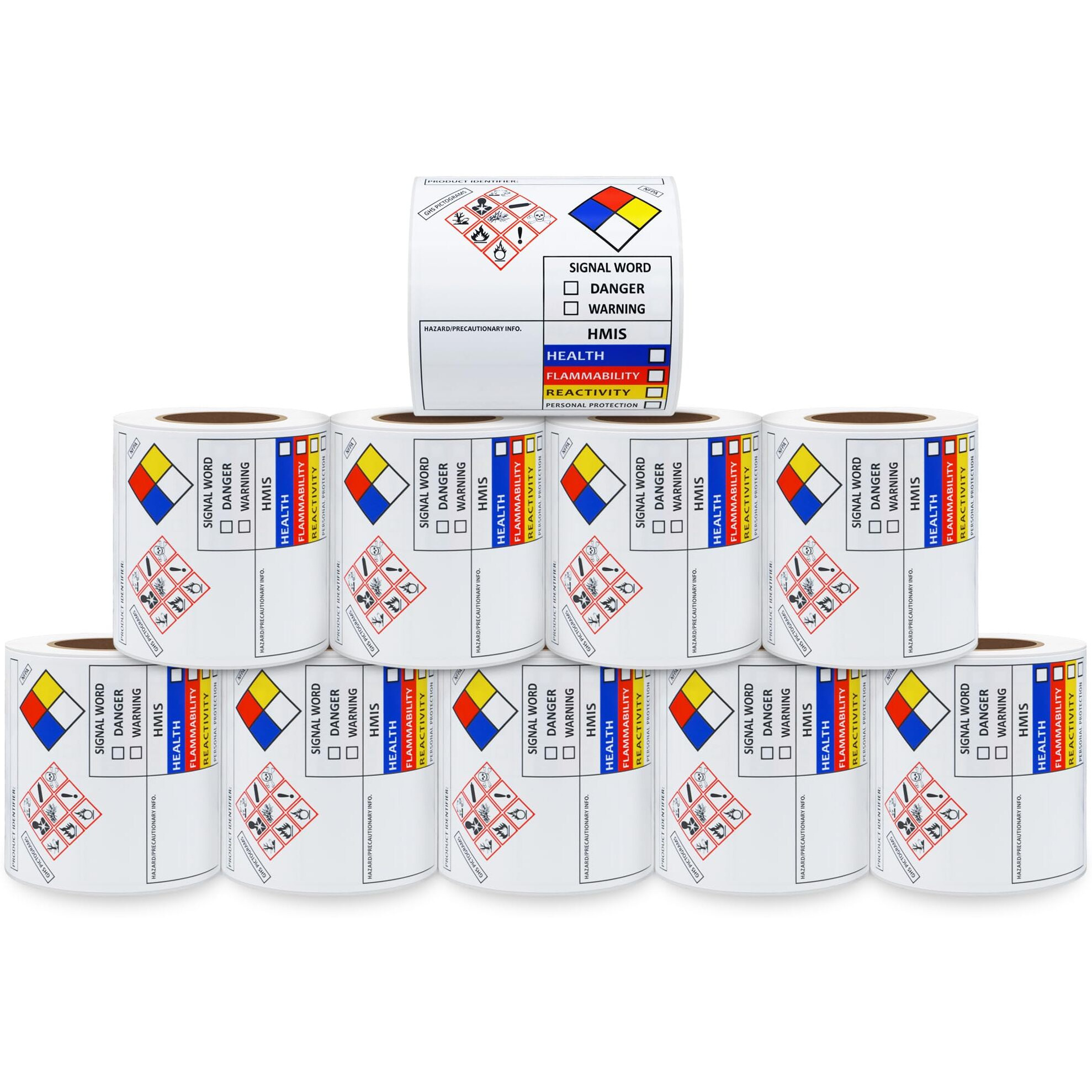 Aleplay Sds Osha Data Labels For Chemical Safety 34 Inch Msds Stickers With Ghs Pictograms Hmis & Hazard Compliant Secondary Containers  100 Stickers Per Roll(10 Rolls)