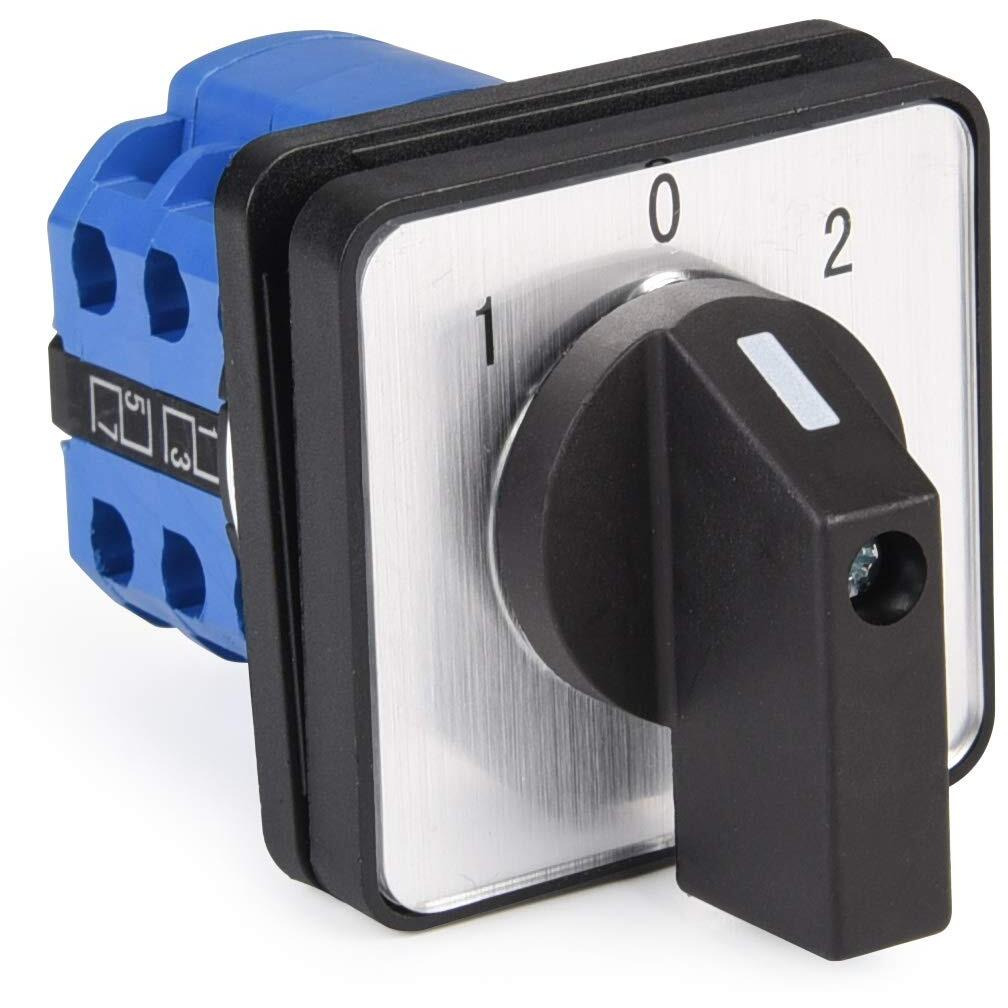 Apiele Changeover Selector Switch 3 Position 440V Universal Rotary Cam Selector (20A 8 Terminal)