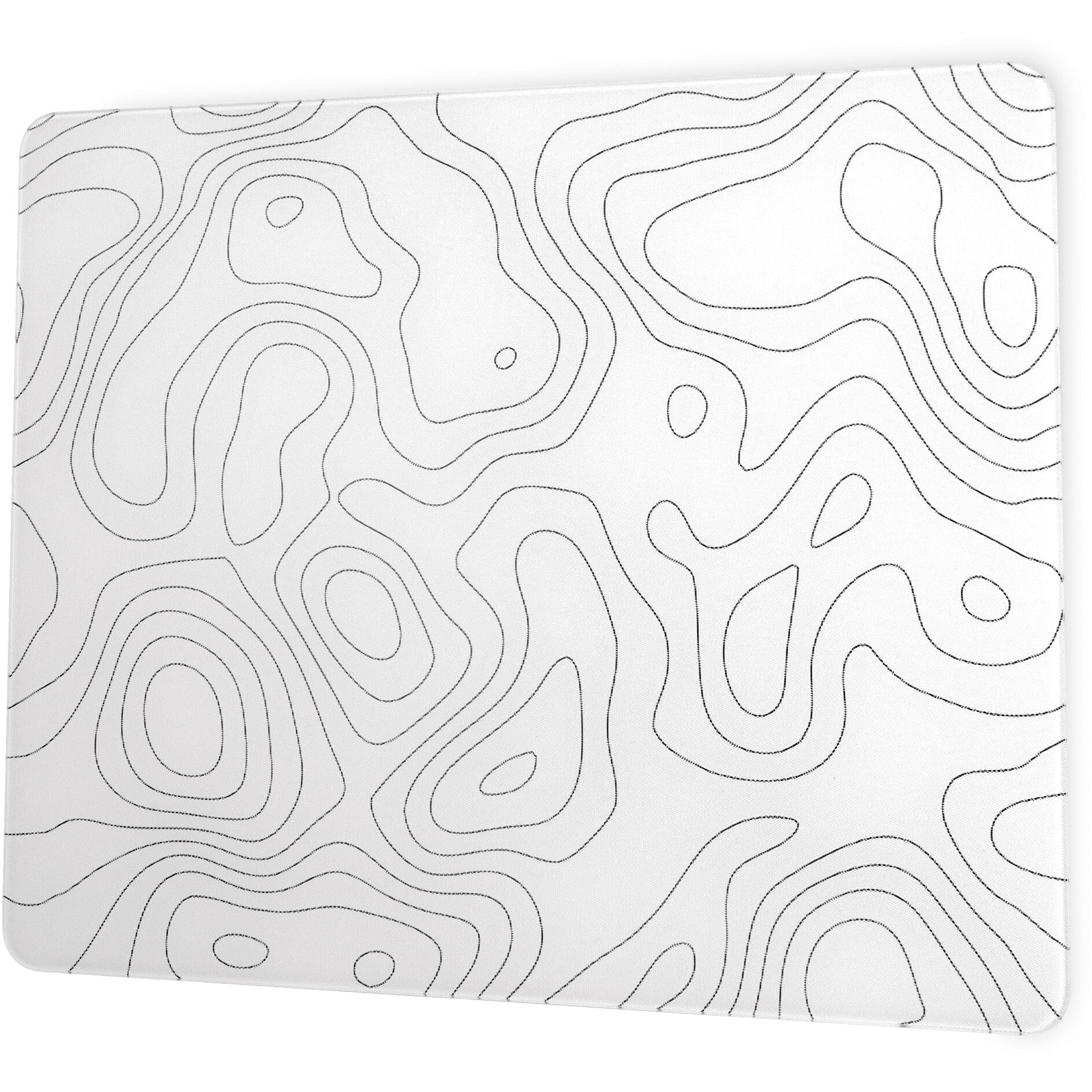 Glass Mousepad For Gaming  White Topographic Hard Gaming Mouse Pad  Professional Large Mouse Mat 410Mm*310Mm  Special Glass Surface With Improved Precision And Speed