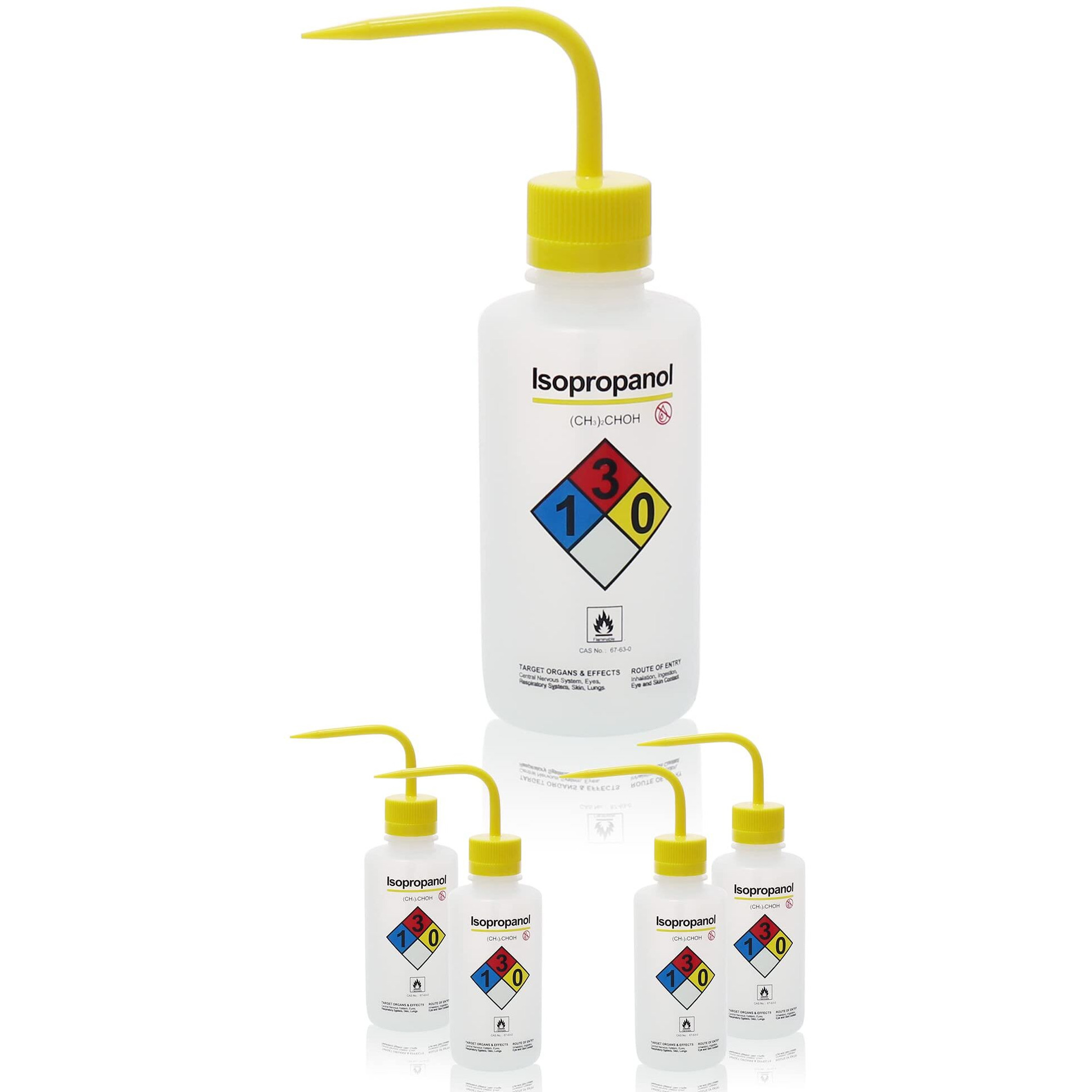 Labinvo 4Pcs Of Isopropanol Wash Bottles  Vol.500Ml (17Oz)  Narrow Mouth  Self-Venting Safety Wash Bottles  Ldpe Material  In-Wbi500