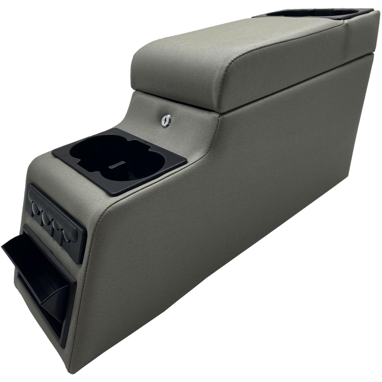 Moosun 31515 Denim Black Deluxe Locking Center Console For Jeep Cj-5 1976-1983  Cj-7 1976-1986  Wrangler Yj 1987-1995 Grey