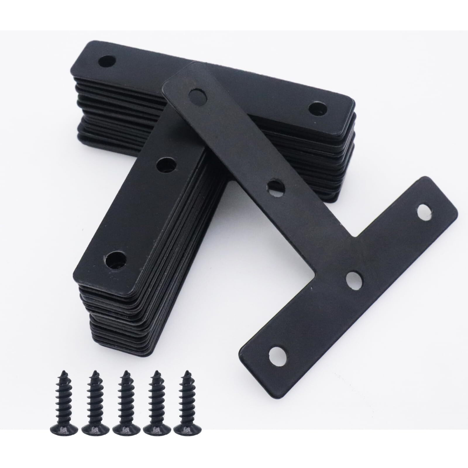 Joyangy 20Pcs T Flat Shape Braces Corner Bracket  80X80 Mm Decorative Corner Brackets Mending Plate  Stainless Steel T-Shaped Bracket For Wood Furniture Fixing
