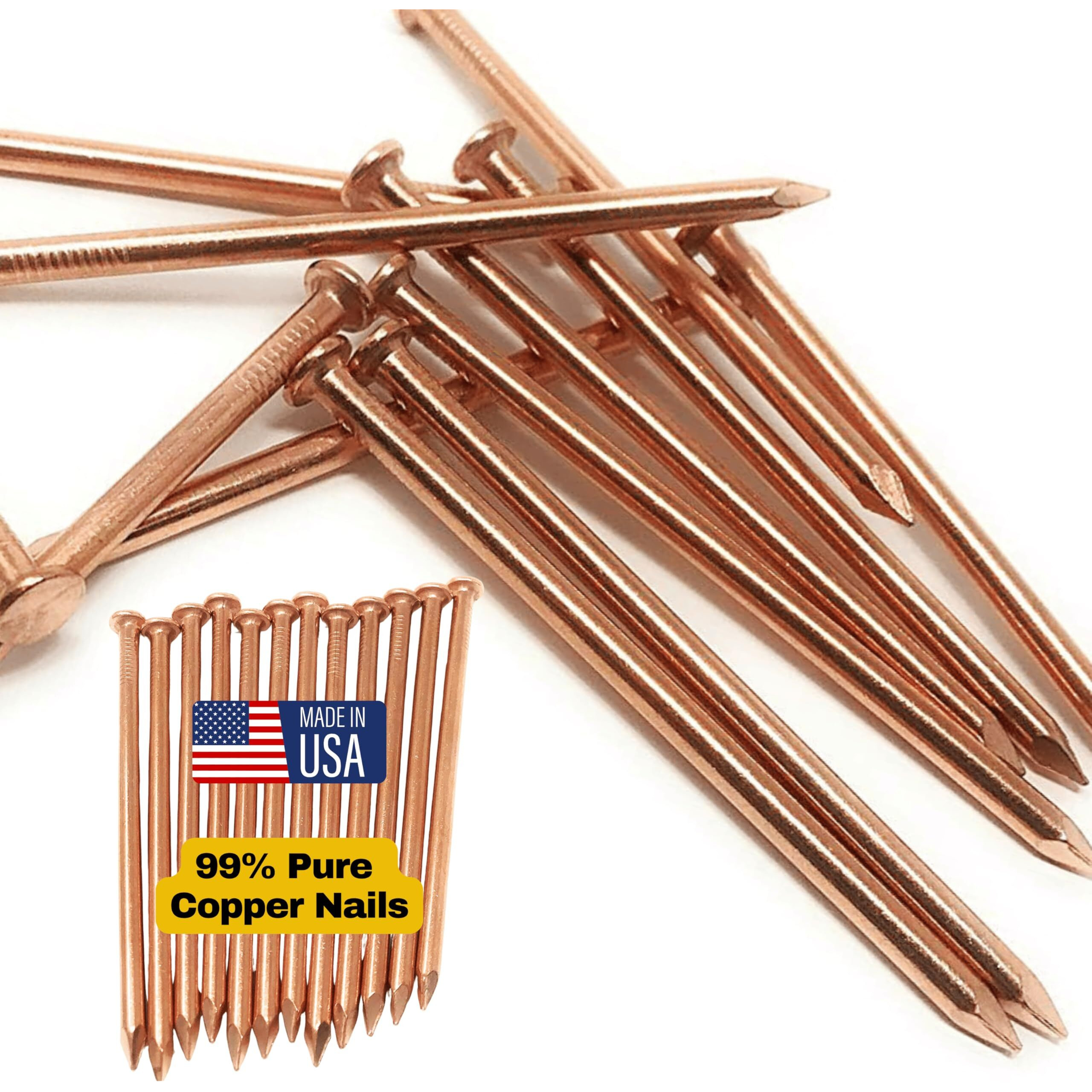 Dubbs Hardware 12-Pack Pure Copper 4-Inch Nail Spikes - Heavy-Duty Tree Stump Root Killer - Eco-Friendly & Chemical-Free Tree Removal - Usa-Made Durable Spikes For Landscaping & Gardening