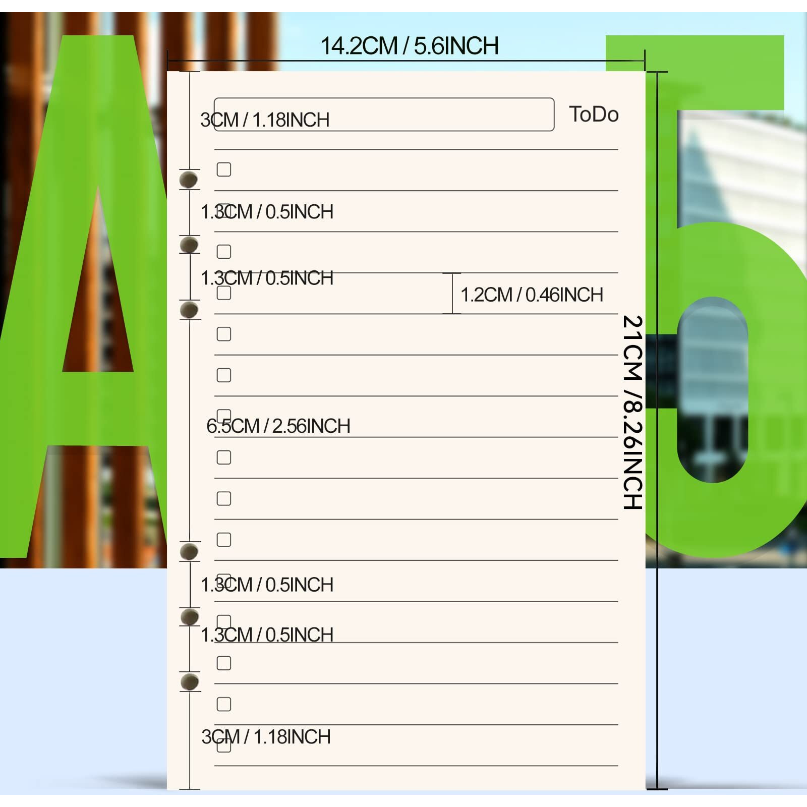 Leobro To Do List A5 Refill Paper  A5 Loose Leaf Notebook Paper  A5 Daily Planner Binder Insert Paper  Lined Paper Refill  6 Ring A5 Filler Writing Paper  With Page Marker  90 Sheets/180 Pages