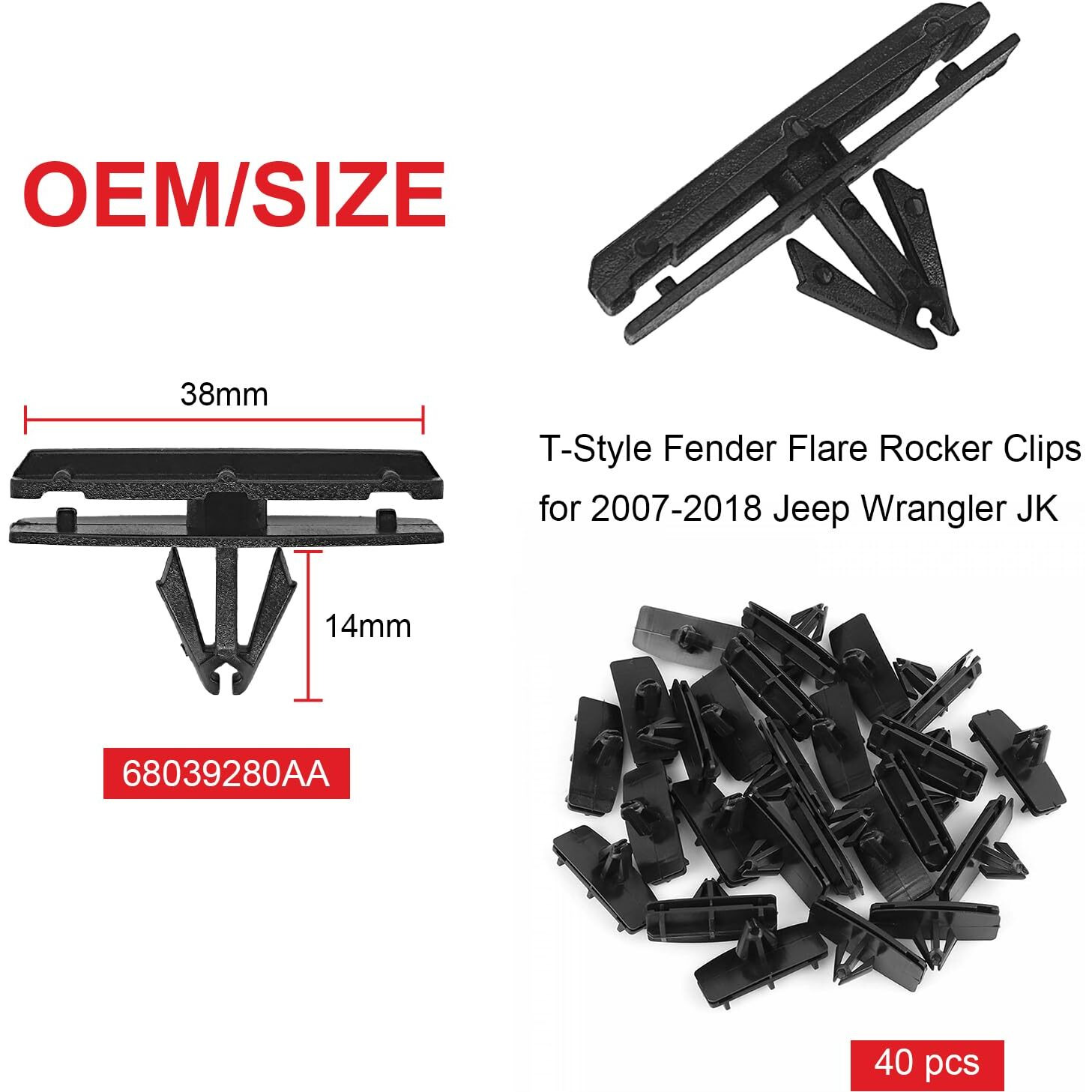 161Pcs Fender Clips For 2007-2022 Jeep Wrangler Jl Jk & 2005-2010 Grand Cherokee  Retainer Push Pins 6030441  Plastic Rivets 6506007Aa  Rocker Molding Clips 68039280Aa  Grill Bumper Push Pins 6503598