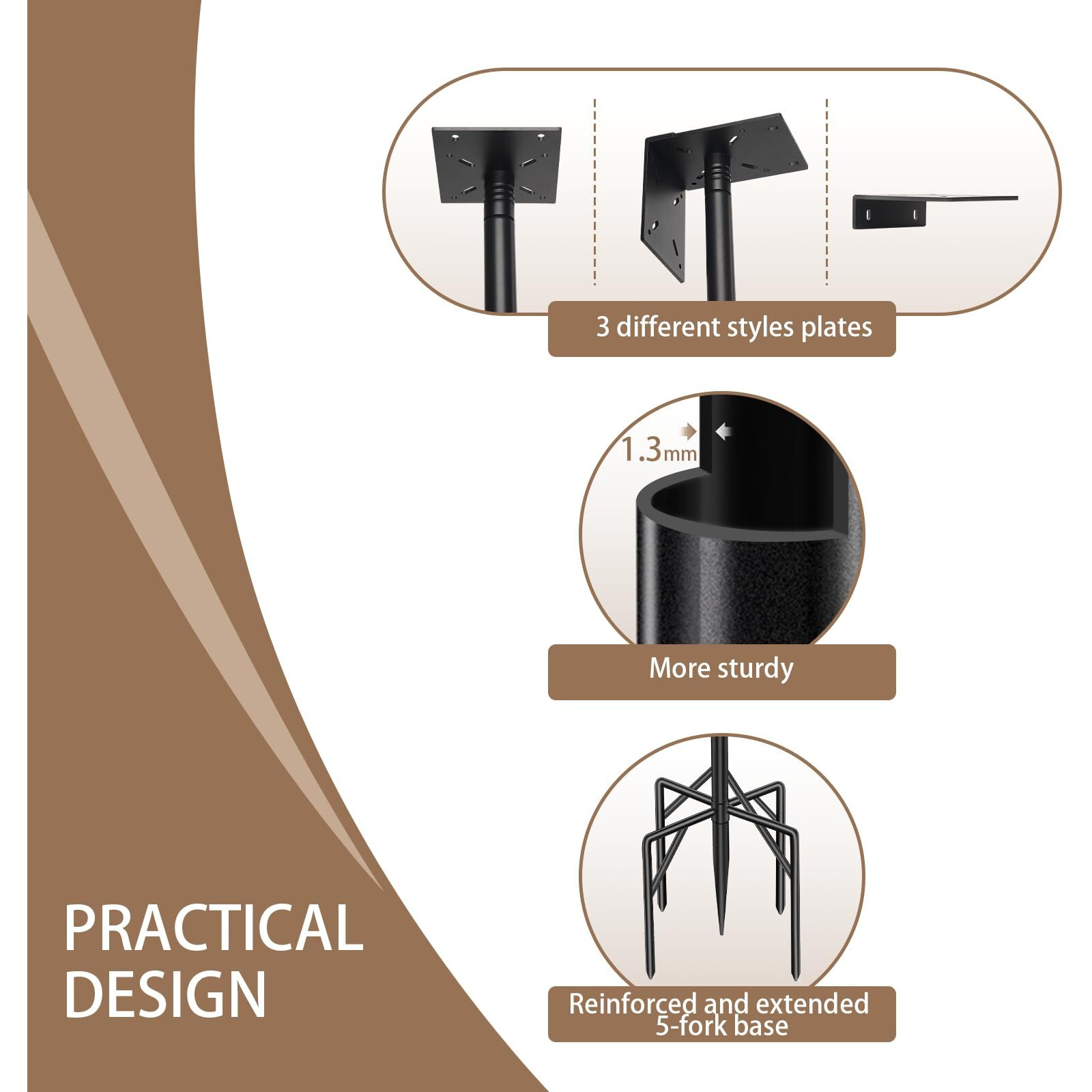 92 Inch Heavy Duty Birdhouse Pole For Outdoors With 5-Prong Base  Bird Feeder Stand/Post  Adjustable Bird House Poles  Weather Station Mounting Kit (Birdhouse Not Included)