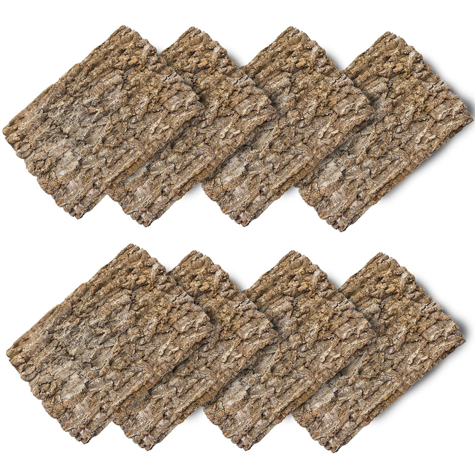 8Pcs Cork Terrarium Background 15.7X11.8In Natural Large Cork Bark Backdrop Reptile Climbing Mat Tank Habitat Decor For Spider Lizard Chamelon Turtle Beared Dragon