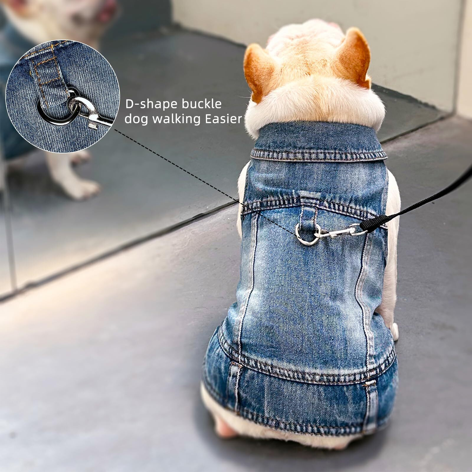 Jcdudoi Dog Jean Jacket Pet Blue Denim Coat For Puppy Small Dogs Fashion Classic Overalls Girl Male Boy Cat Costumes Vintage Washed Vest Clothes Outfit Shirts (Blue  X-Small)