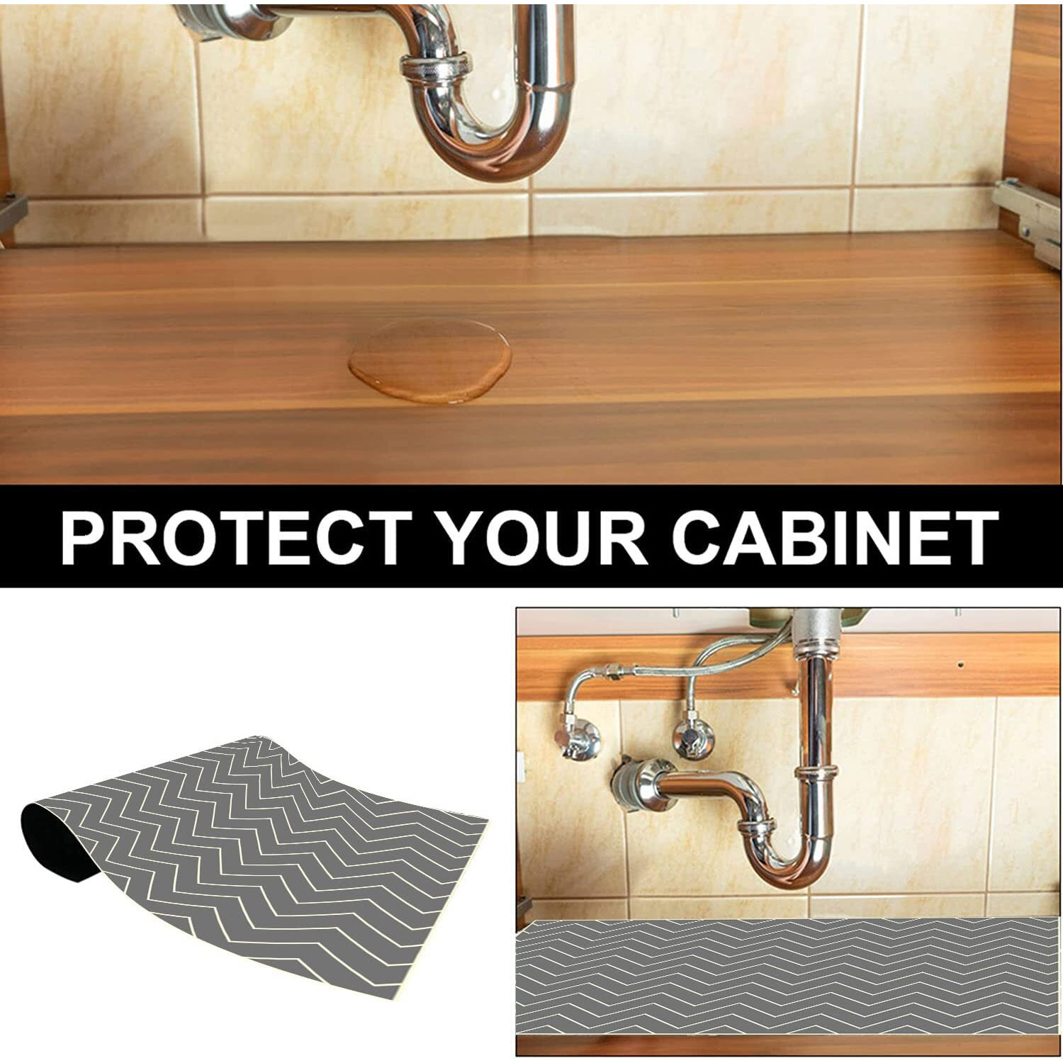 Sfsgqztz Under The Sink Mat  24 X 36 In  Durable Premium Mats Protect Kitchen And Bathroom Cabinets (Grey2)