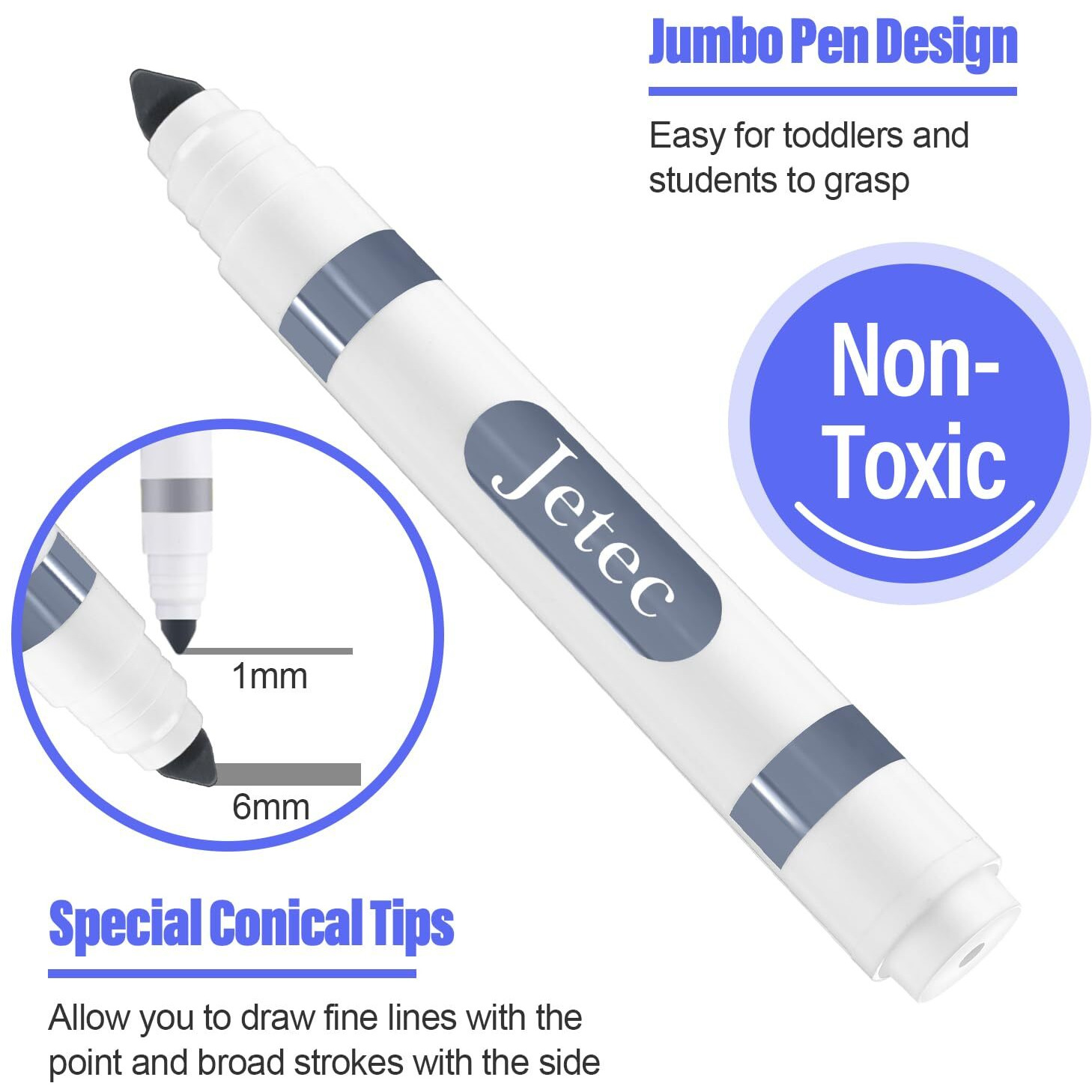 Janlaugh 36 Pcs Gray Washable Markers Bulk Coloring Broad Line Markers For Kids Gray Conical Tip Drawing Pen For School Supplies  Travel Art Baby Shower Gender Reveal Party Supplies  Ages 6+