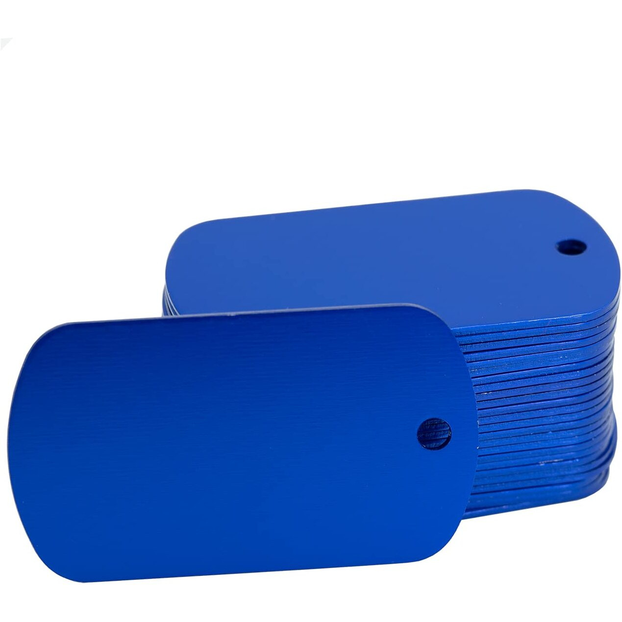 Staymax Anodized Aluminum Engraving Blank Tags Stamping Blanks 50 Pack (Blue)