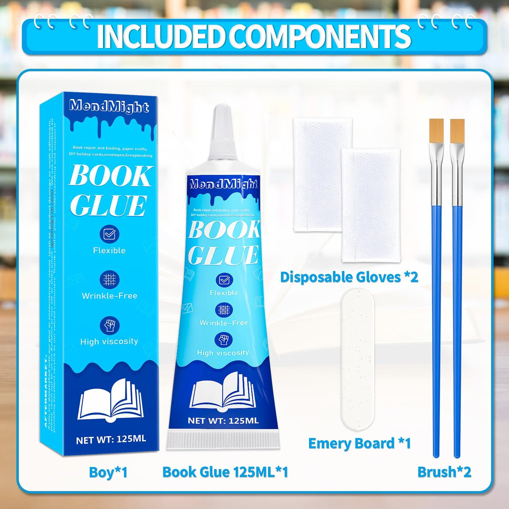 Book Glue & Book Binding Glue - 125Ml Flexible  Strong  Dries Clear - For Bookbinding Repair  Scrapbooking  Paper Crafts  Collages