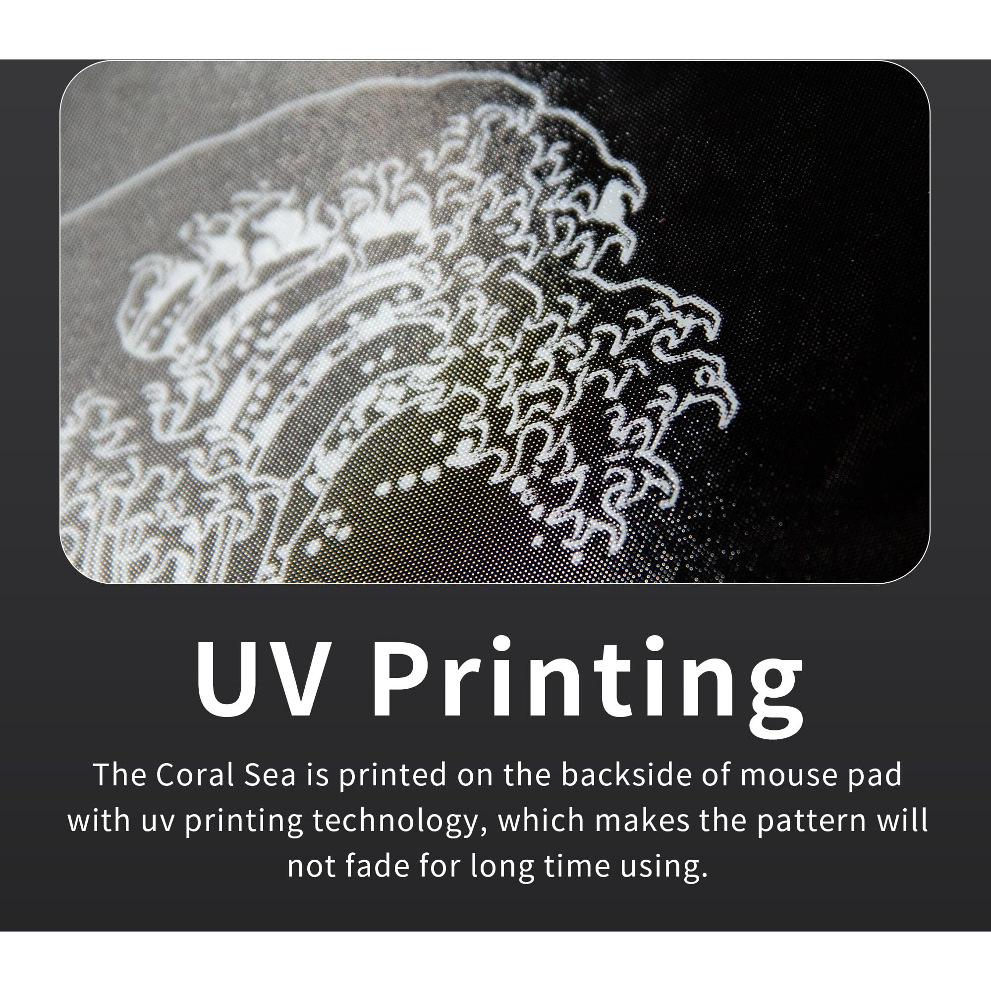 Glass Gaming Mouse Pad  Black Kanagawa Hard Mousepads For Gaming Professional Large Mouse Mat 410Mm*310Mm  Special Glass Surface With Improved Precision And Speed