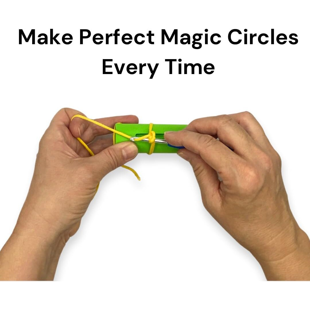 Kellidream The Original Magic Circle Tool With Illustrated Right & Left-Handed English Instruction Sheet & Videos  Learn How To Make A Magic Circle Stitch With All Yarn Sizes (Blue)