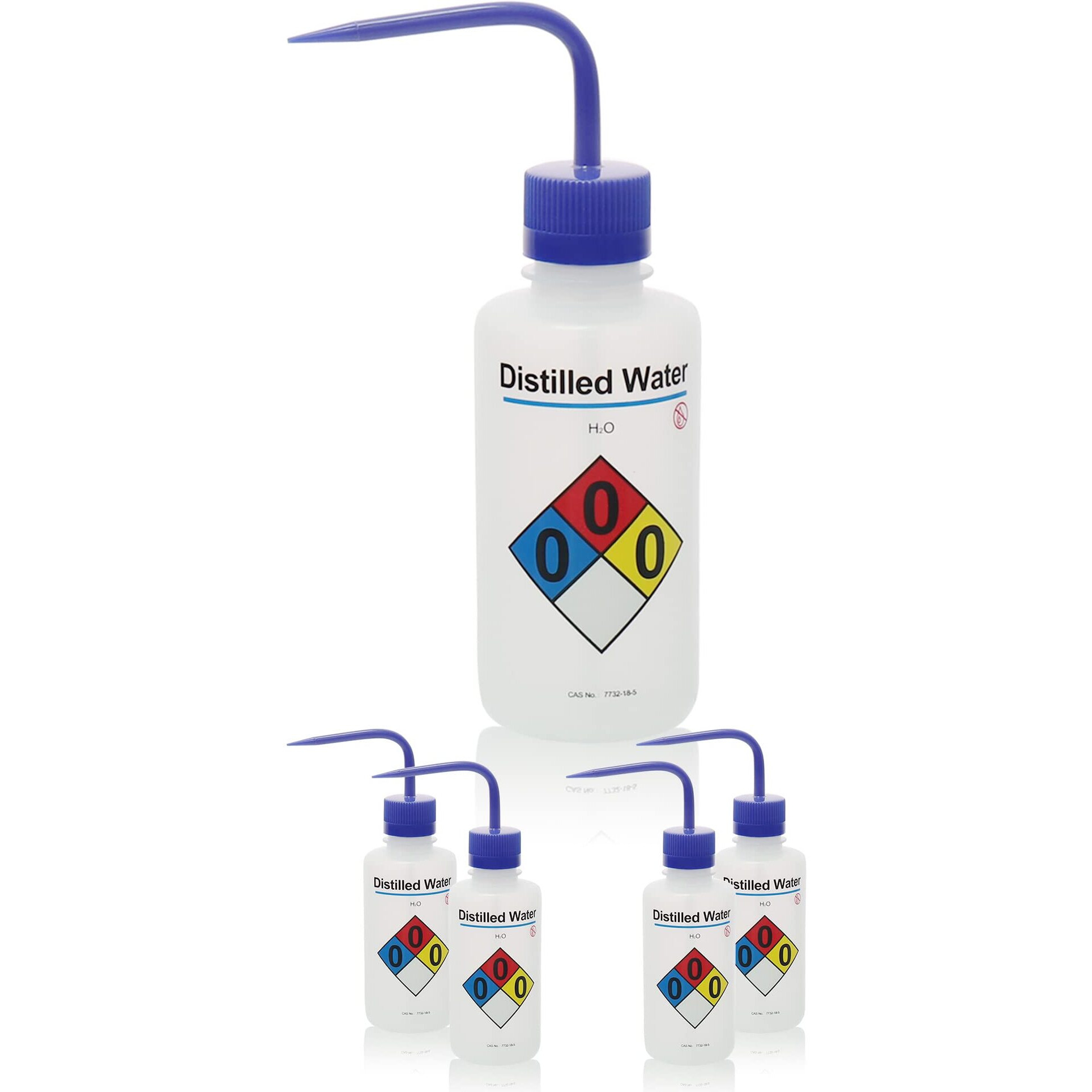 Labinvo 4Pcs Of Distilled Water Wash Bottles  Vol.500Ml (17Oz)  Narrow Mouth  Self-Venting Safety Wash Bottles  Ldpe Material  In-Wbd500