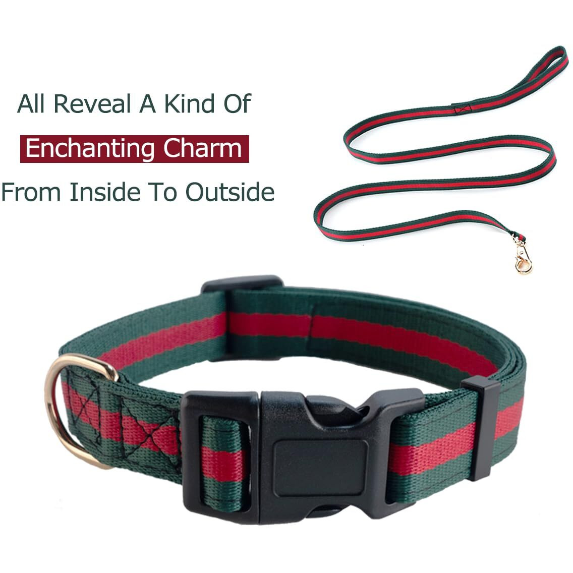 Elegant Dog Collar And Leash  Durable Soft Pet Collars Leashes Luxury Dog Collars And Dog Leashes Set Packing Gift For Medium Dogs