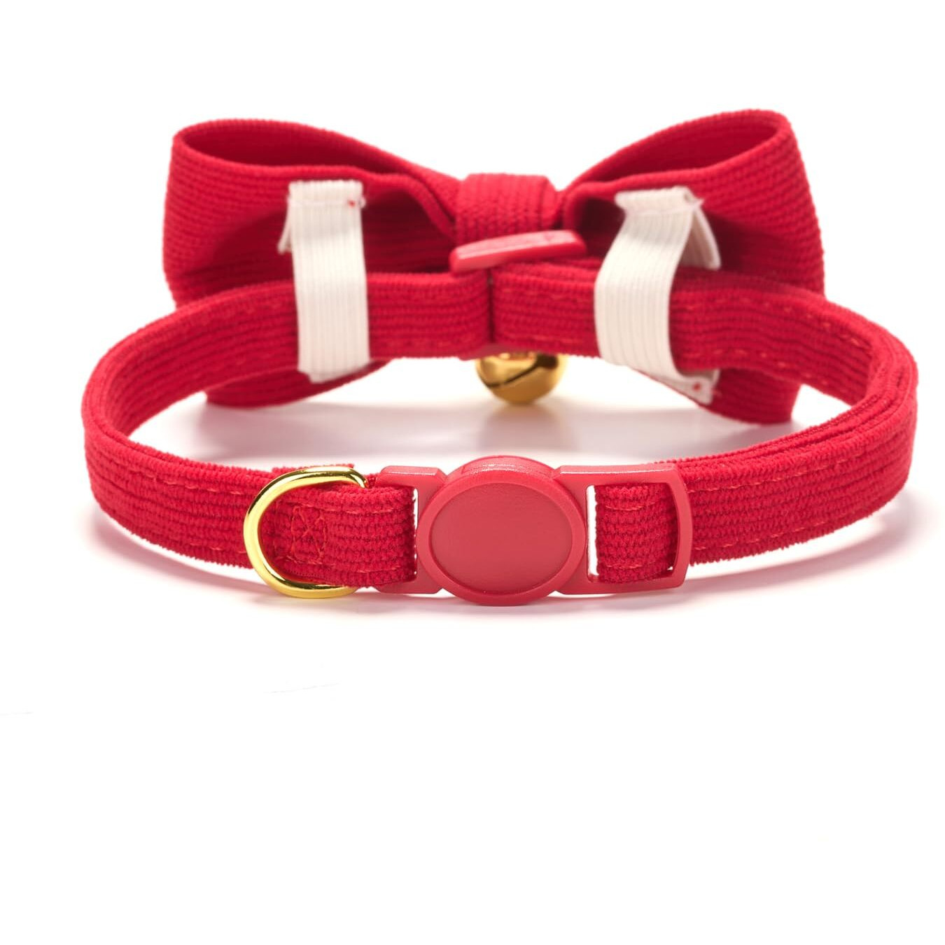 Yudote Cotton Breakaway Cat Collar With Bow Tie And Bell  Adjustable Cute Soft Corduroy Kitten Collars For Girl And Boy Cats Red