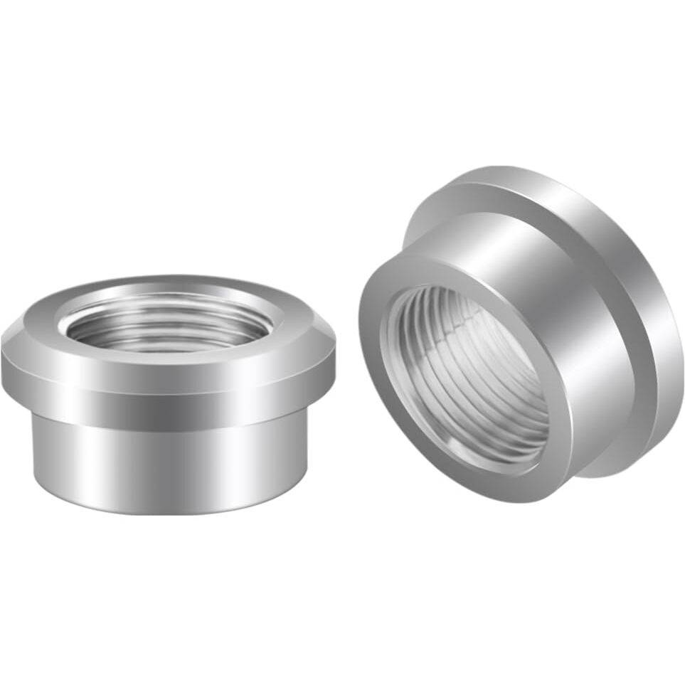 3/4 Npt Female Threaded Stepped Weld On Bung Fitting Aluminum 2Pcs