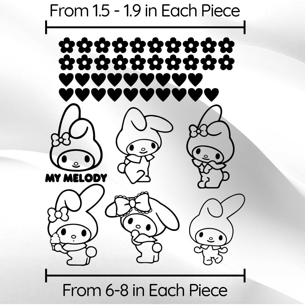 Vinyl Wall Art Decal - My Melody - 21"" X 16"" - Trendy Cute Inspirational Lovely Design Sticker For Home Bedroom Living Room Closet Kids Room Playroom Nursery Daycare Kindergarten Decor