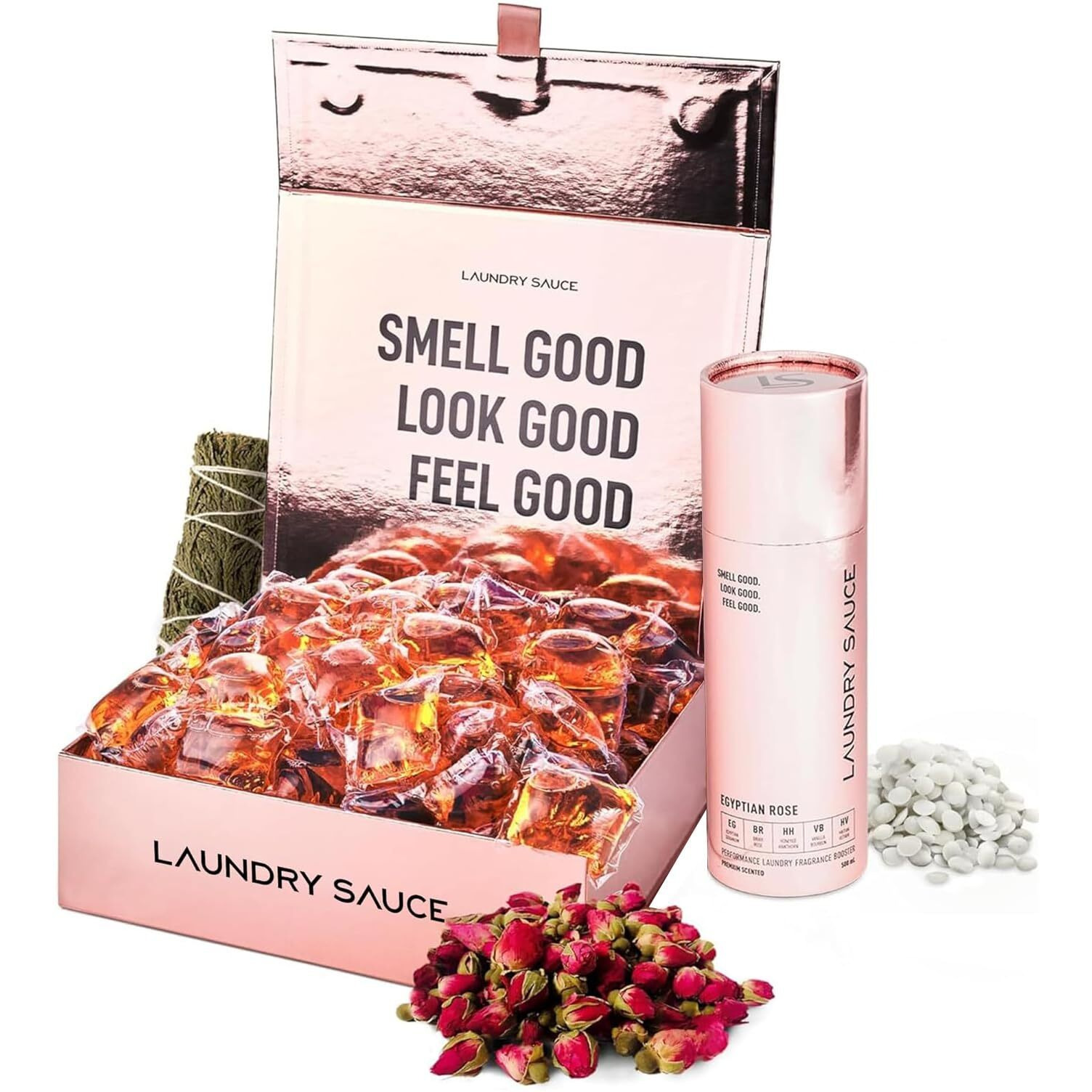 Laundry Sauce - Luxury Scented Laundry Detergent Pods & Scent Booster Bundle (Australian Sandalwood)  Premium Laundry Washing Pods With High-End  Sophisticated Fragrances  Dye Free & He Compatible