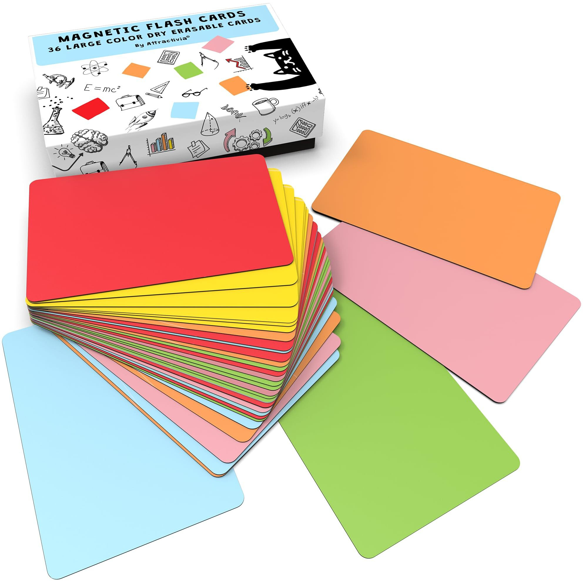 Dry Erase Magnetic Labels 5.6 X 3.7 In  Solid Colors  Large Dry Erase Magnets  36-Pack  Colored Erasable Write-On All-Purpose Labels  For Office  Education  Home  Whiteboard