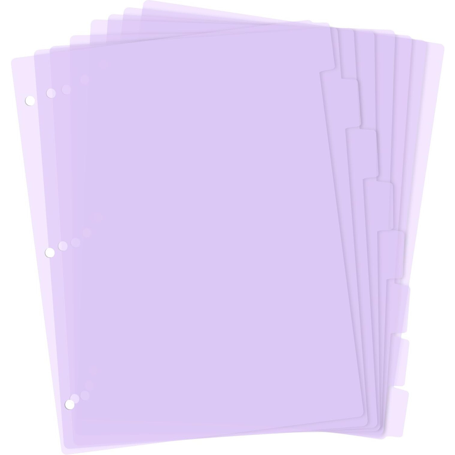 3 Ring Pink Binder Dividers With 8-Tabs  A4 Purple Binder Dividers  Sturdy Plastic Dividers  Aesthetic Dividers For Binder  Suitable For Notebooks And Binders  Tabs For Binder  3 Hole Punch(Purple A4)