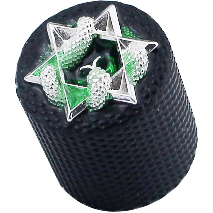 Guyker Guitar Bass Potentiometer Control Knobs With 6Mm Dia. Shaft Pots - 3Pcs Zinc Alloy Speed Tone Volume Knob Replacement Part  (Chrome Green Snake Top  Black Body)