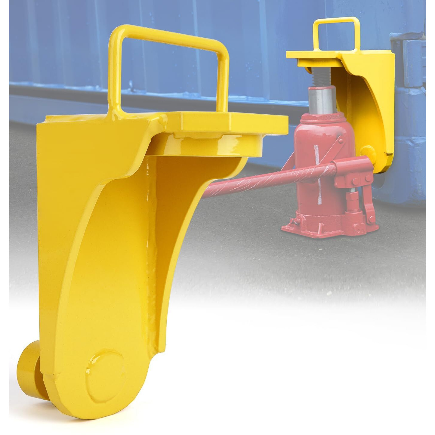 Lupar Heavy-Duty Shipping Container Jack Lug With U-Shaped Handle  Storage Container Leveler Booster  Yellow