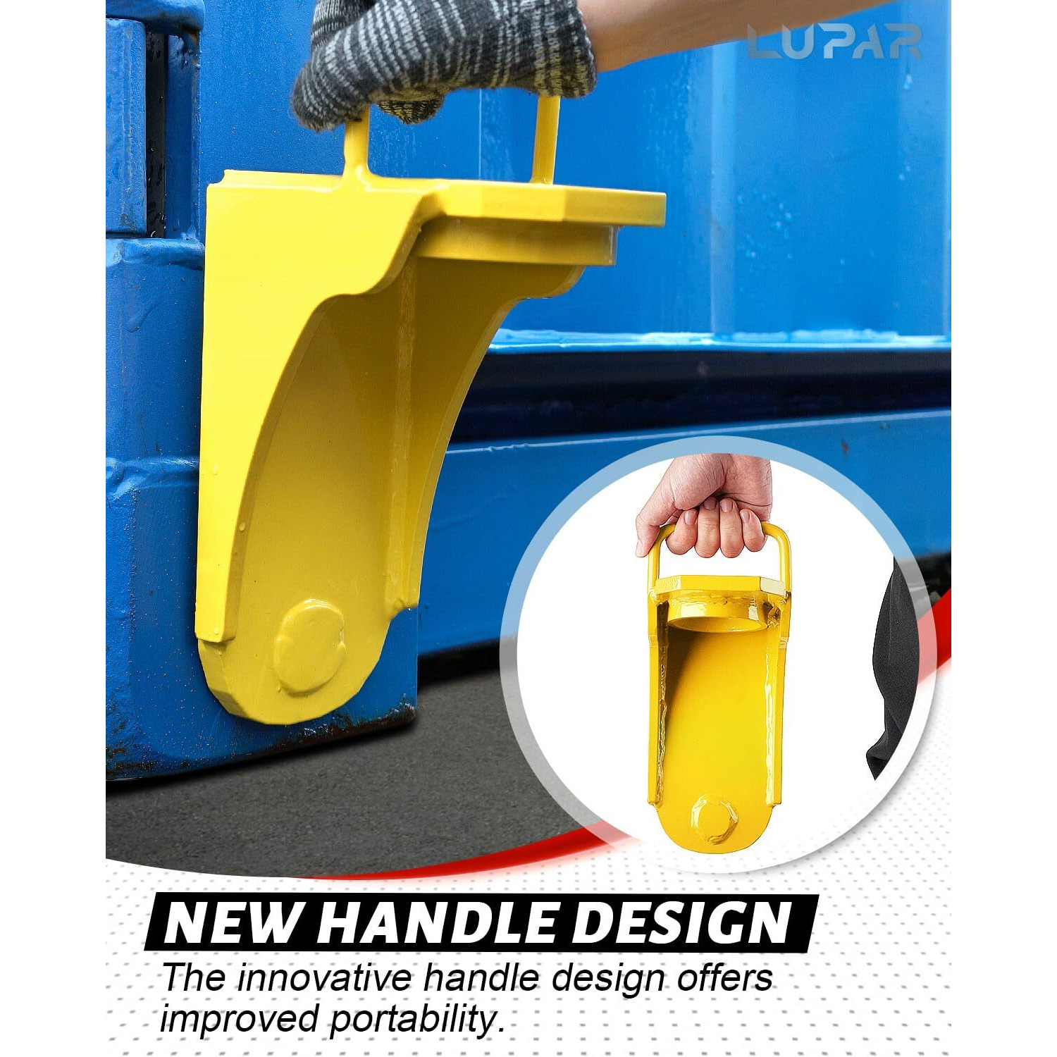 Lupar Heavy-Duty Shipping Container Jack Lug With U-Shaped Handle  Storage Container Leveler Booster  Yellow