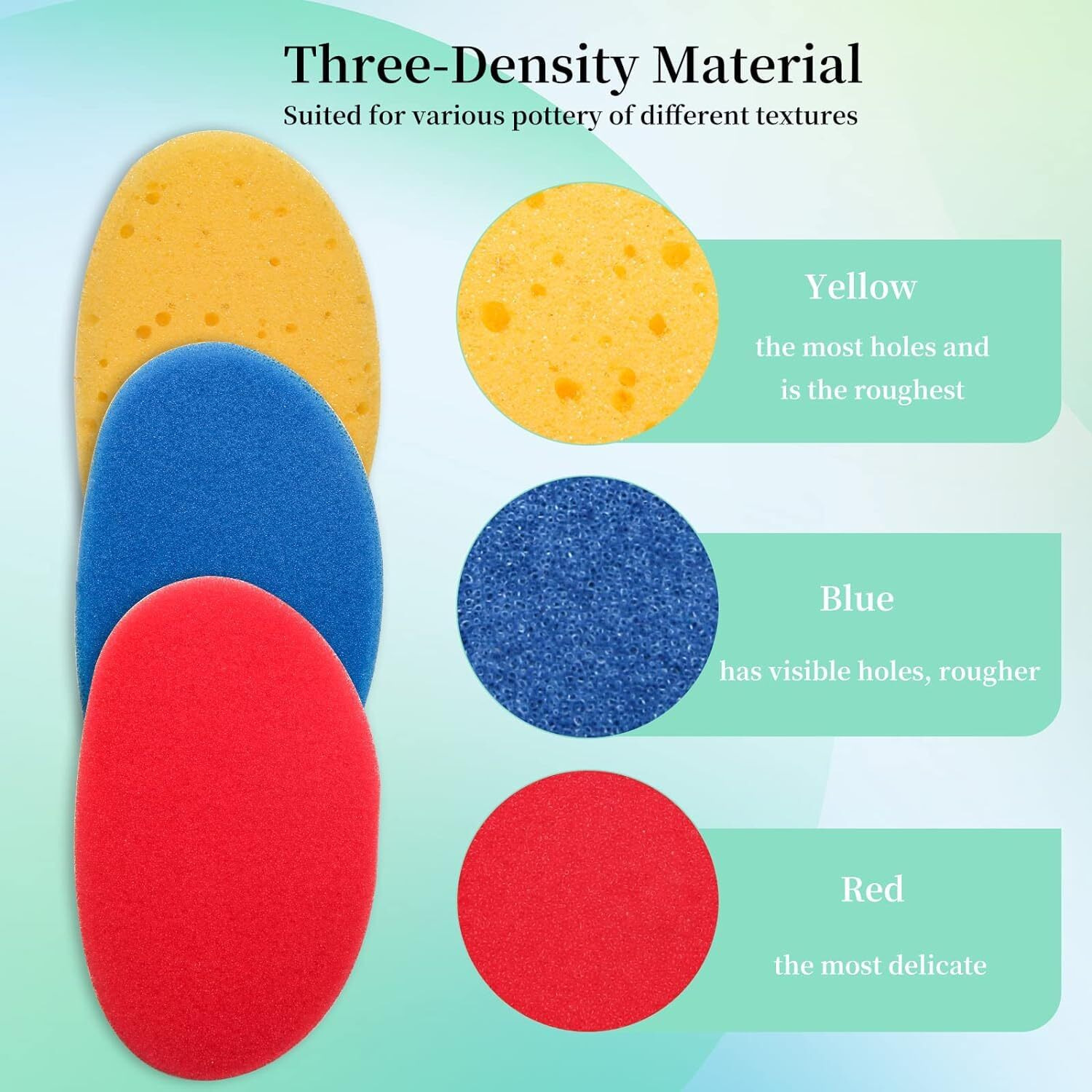 Clay Sponges For Clay  Boyistar Ceramics Pottery Clay Sponge For Shaping And Clean Sponge With 3-Density Clay Sponge Artists Sponge For Pottery Modeling Sculpting With Mesh Bag (9)