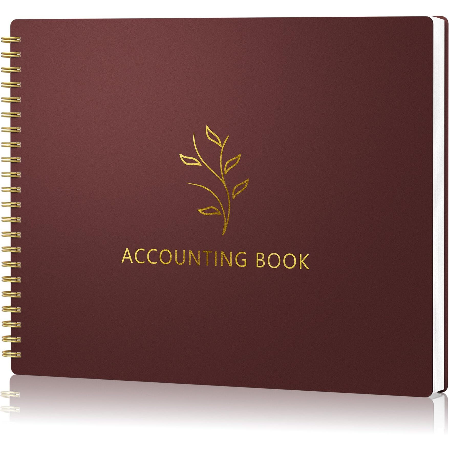 Akonege Accounting Ledger Book For Small Business Bookkeeping & Personal Use  Horizontal Expense Tracker Notebook For Family Budget  Bookkeeping Record Book Money Expense Income Log Journal  Wine Red