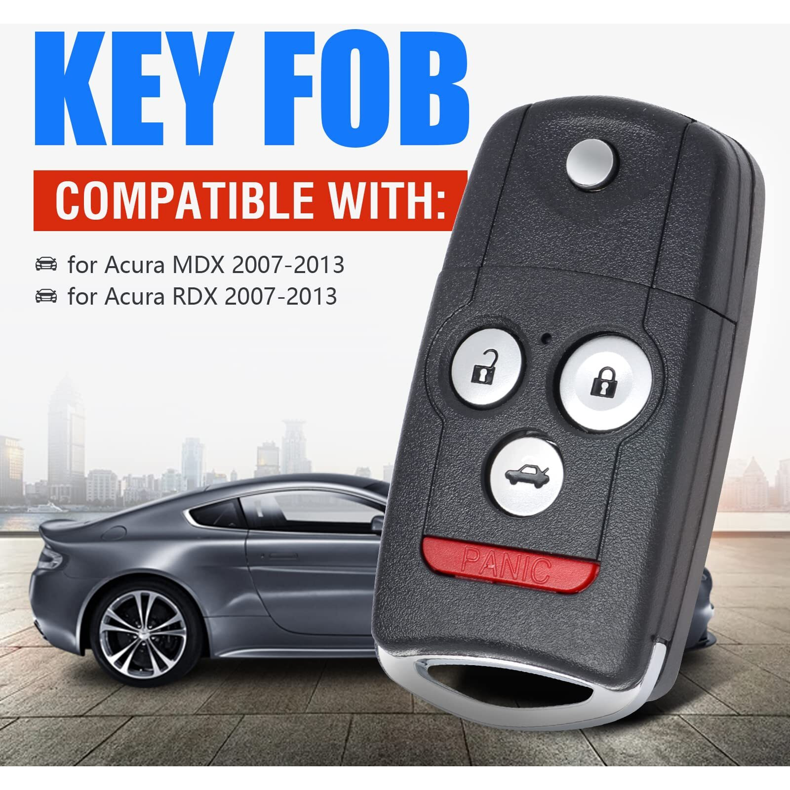 Keymall Car Key Fob Keyless Entry Remote Replacement For Acura Mdx/Rdx 2007 2008 2009 2010 2011 2012 2013 Fcc IdN5F0602A1A P/N35111-Stx-316 4 Buttons