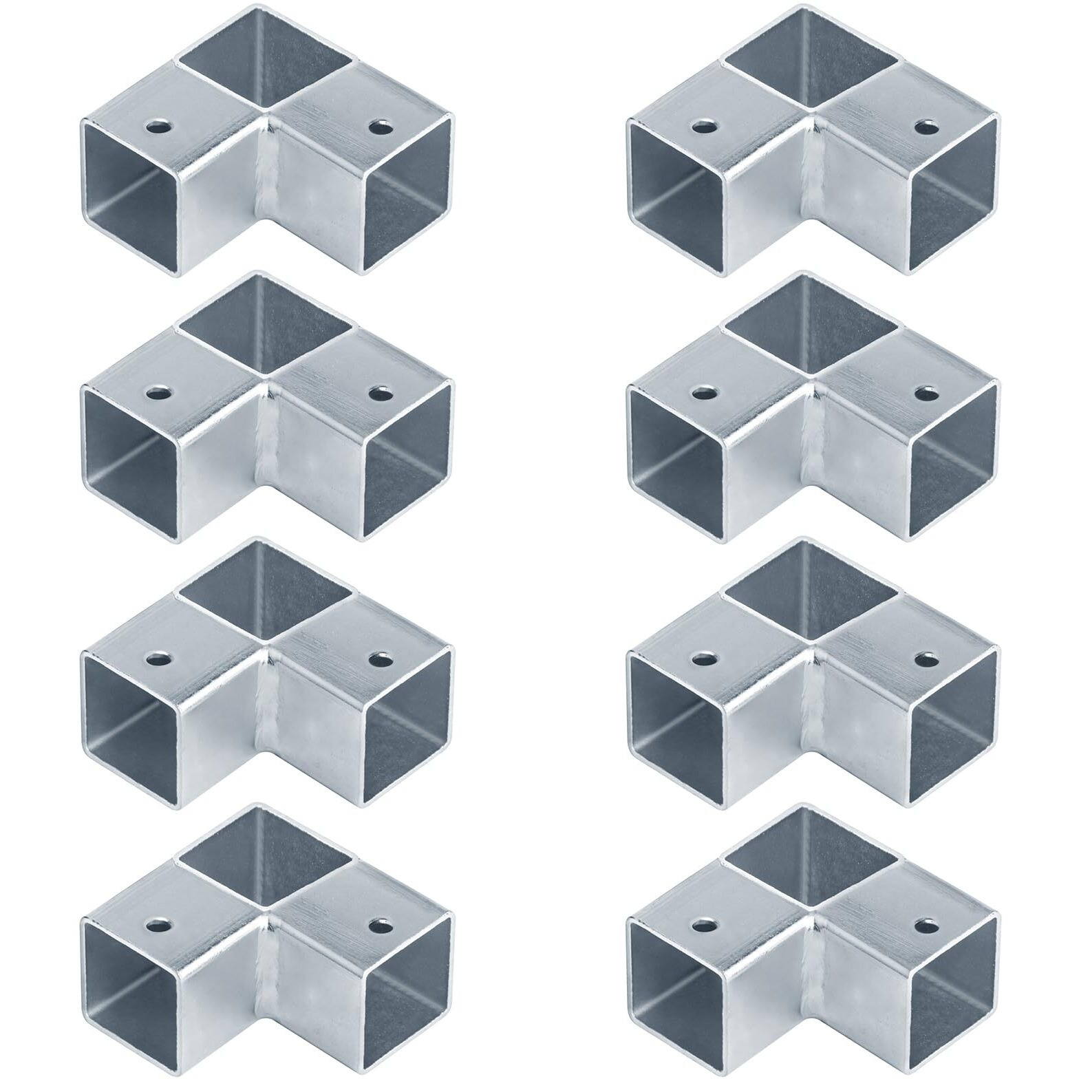 Yidu69Q 8 Pcs 1"" 3 Way L Shape Square Tube Connector  Square Tube Fitting Corner Coupler Fence Rail Clamp